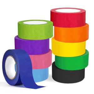 LRCXL Cinta adhesiva de colores, 10 rollos  1 pulgada x 327 pies de cinta para pintores de colores del arco iris, cinta de manualidades, cinta de LRCXL Cinta adhesiva de colores, 10 rollos  1 pulgada x 327 pies de cinta para pintores de colores del arco iris, cinta de manualidades, cinta de