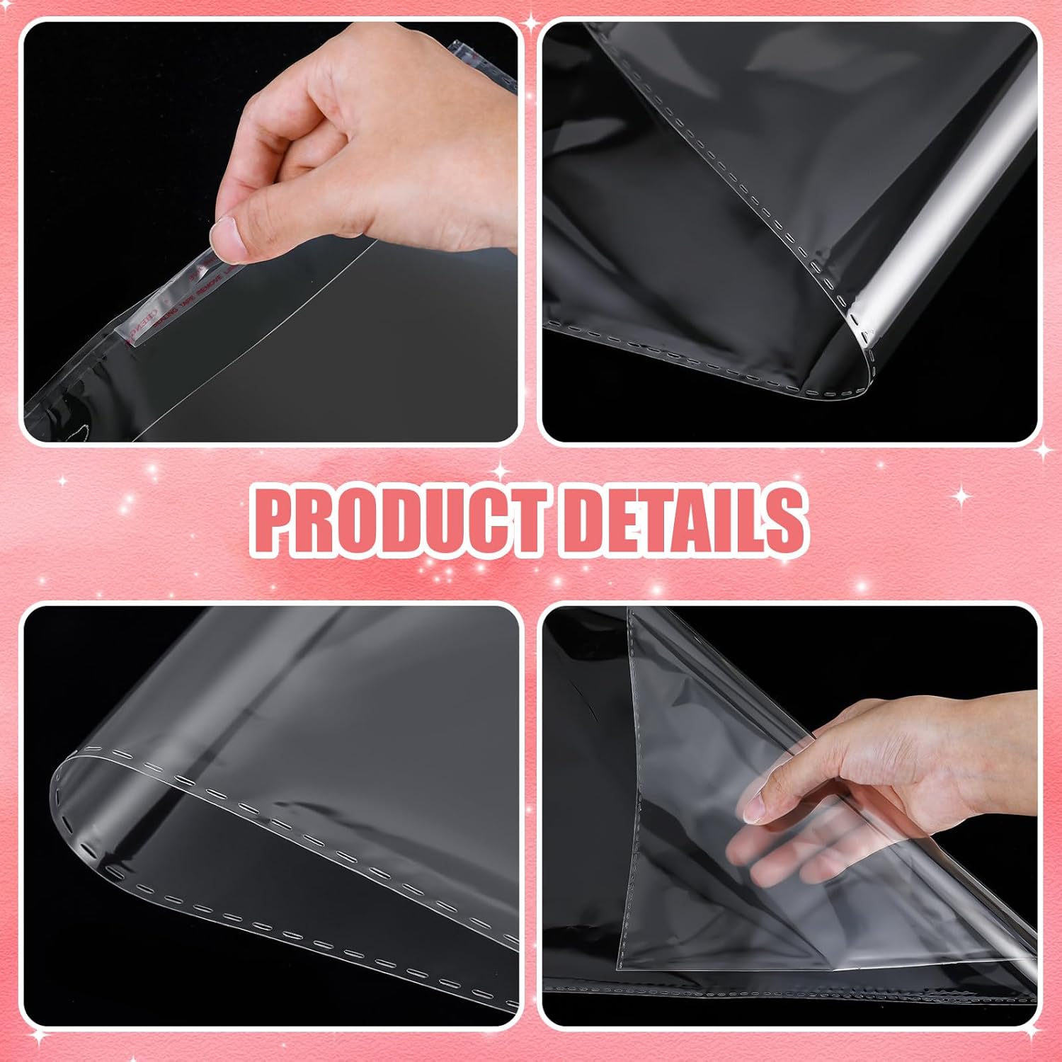 1500 bolsas de polietileno resellables transparentes de 8 x 10 pulgadas para obras de arte, impresiones artísticas, fotos, postales, carteles,