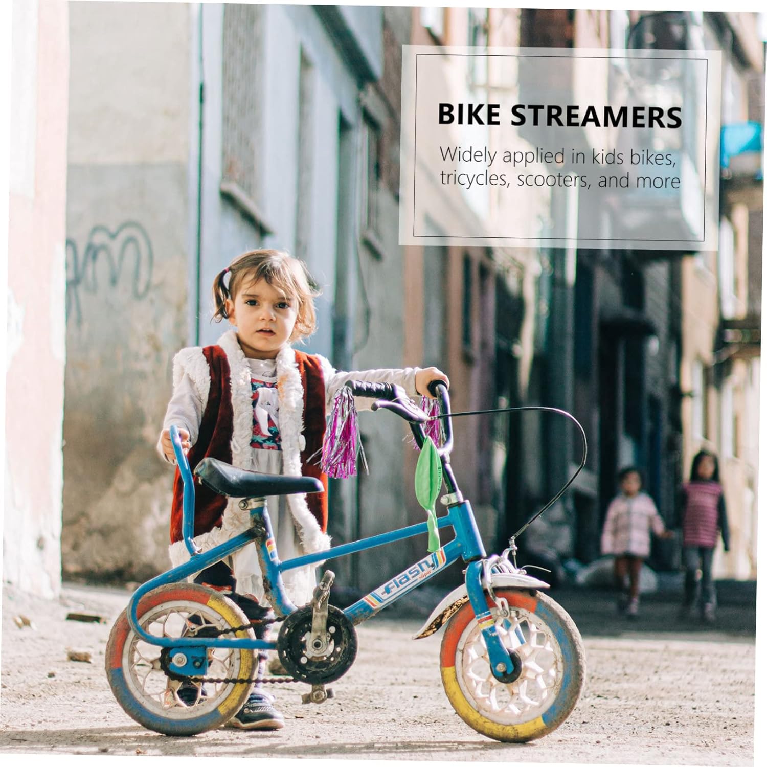 3 pares de scooters decorativos de cinta para niños y niñas, accesorios para niñas, borlas, serpentinas de bicicleta, borlas, borlas de plástico