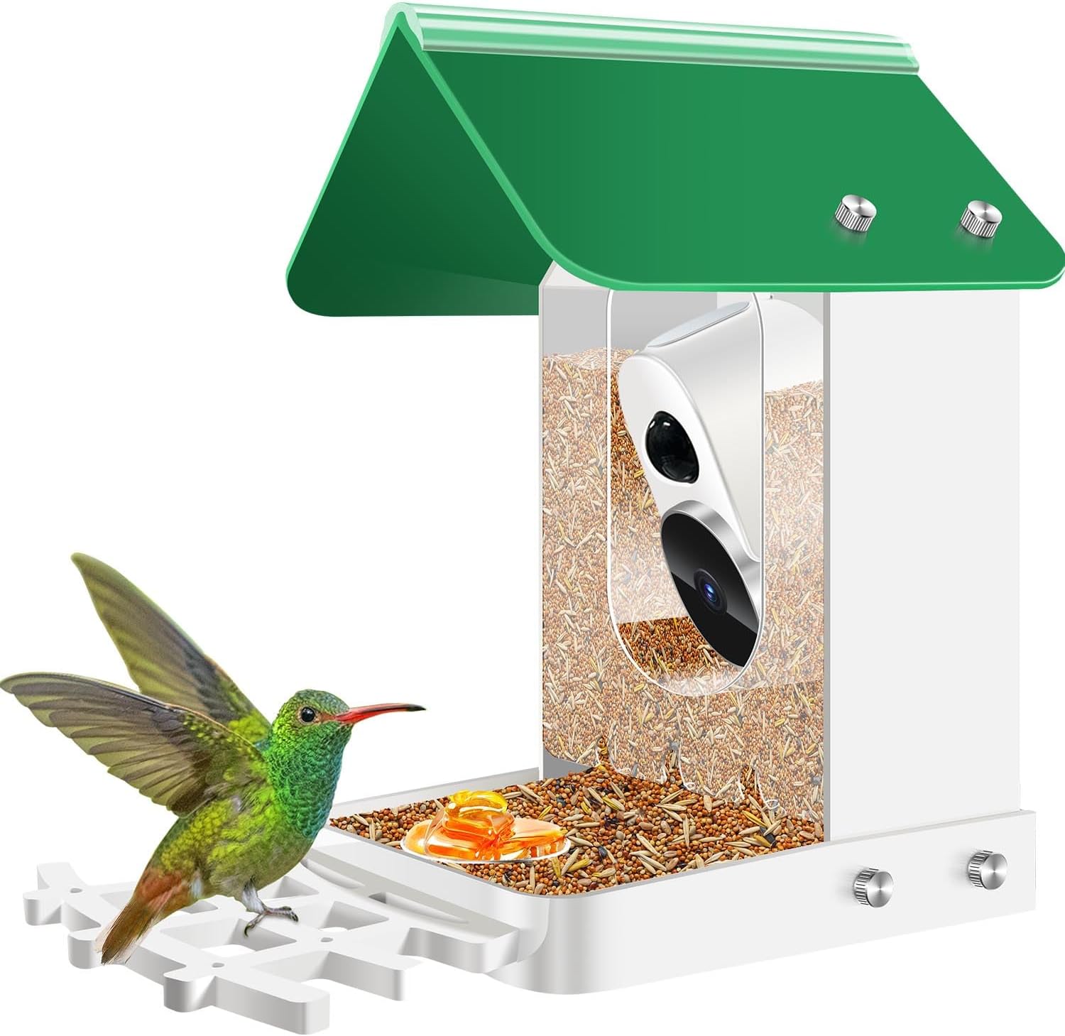 Comedero para pájaros compatible con parpadeos, Wyze y otras cámaras inteligentes para observación de aves con tu cámara de seguridad, regalo para