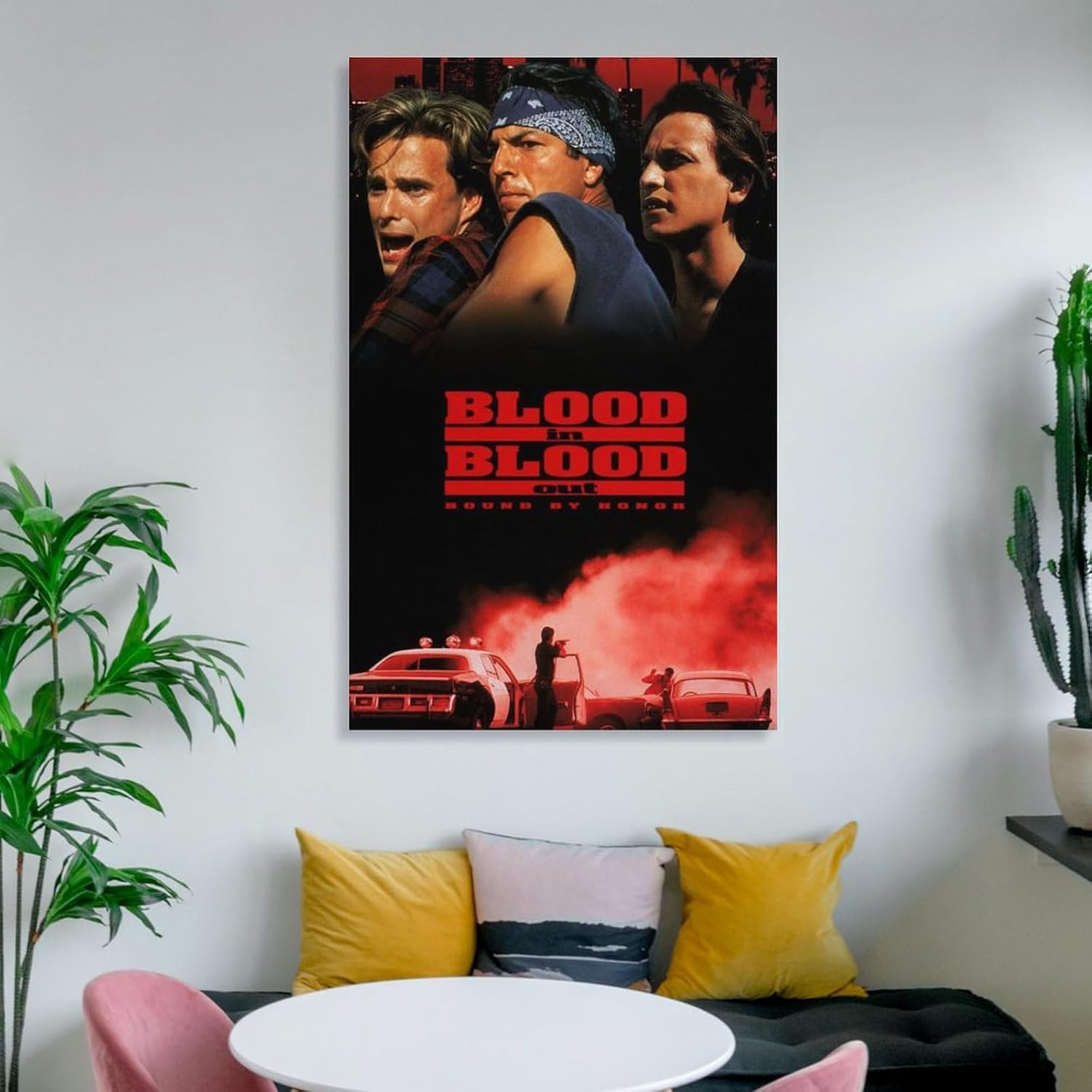 Póster de película con texto en inglés “Blood in Blood Out” para dormitorio, decoración de pared, pinturas artísticas en lienzo, decoración de