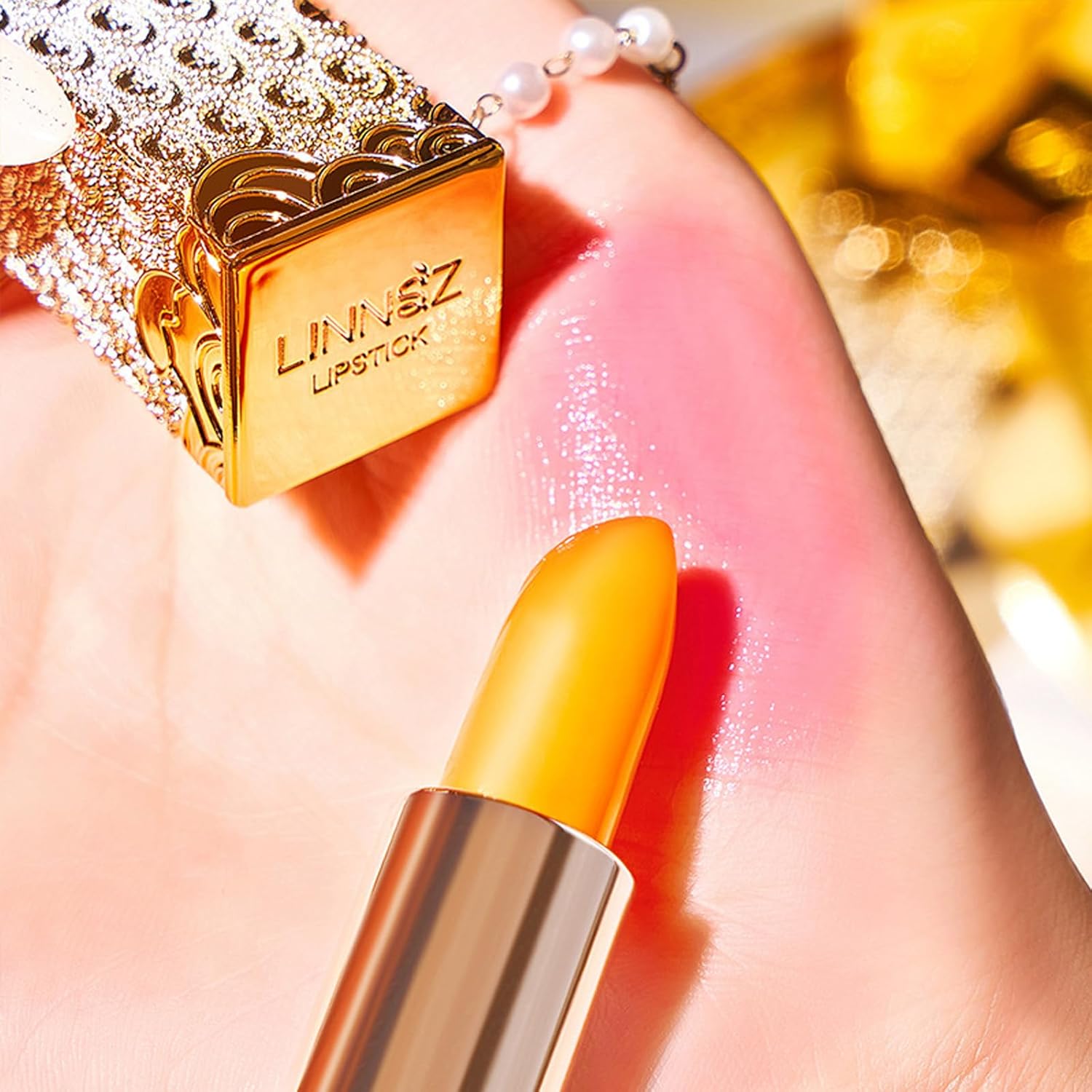 Domality Lápiz labial mágico con cambio de color de temperatura con paquete en relieve, hidratante de larga duración, bálsamo labial nutritivo de