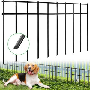 Paquete de 4 vallas de barrera de animales de 20 pulgadas de largo x 10 pulgadas de alto, cercado de jardín decorativo subterráneo con espacio de Paquete de 4 vallas de barrera de animales de 20 pulgadas de largo x 10 pulgadas de alto, cercado de jardín decorativo subterráneo con espacio de