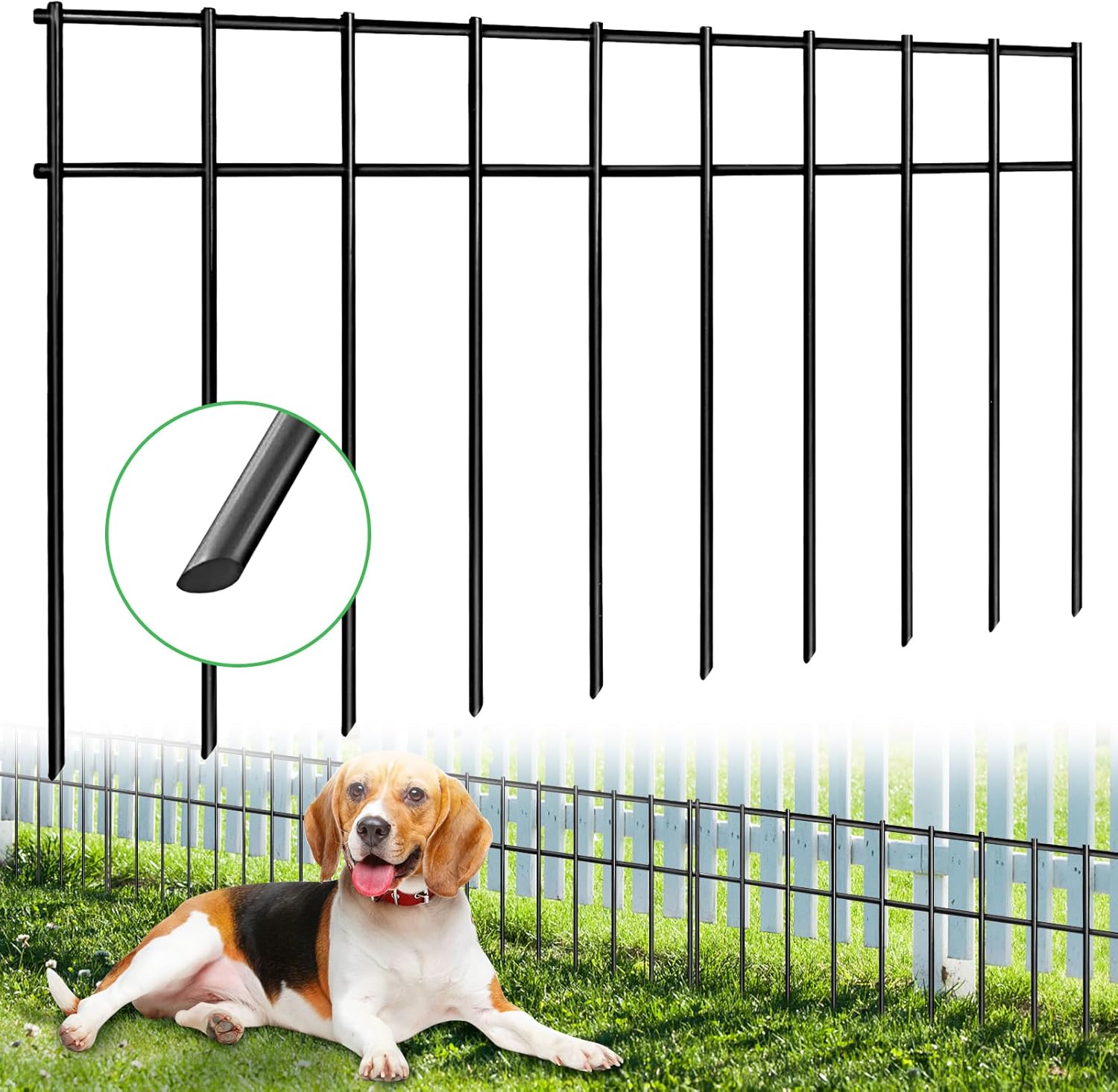 Paquete de 4 vallas de barrera de animales de 20 pulgadas de largo x 10 pulgadas de alto, cercado de jardín decorativo subterráneo con espacio de