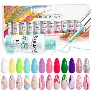 RARJSM Gel Liner Nail Art, colección de algodón de azúcar, juego de esmalte de uñas en gel para dibujo de alambre para diseño de uñas RARJSM Gel Liner Nail Art, colección de algodón de azúcar, juego de esmalte de uñas en gel para dibujo de alambre para diseño de uñas