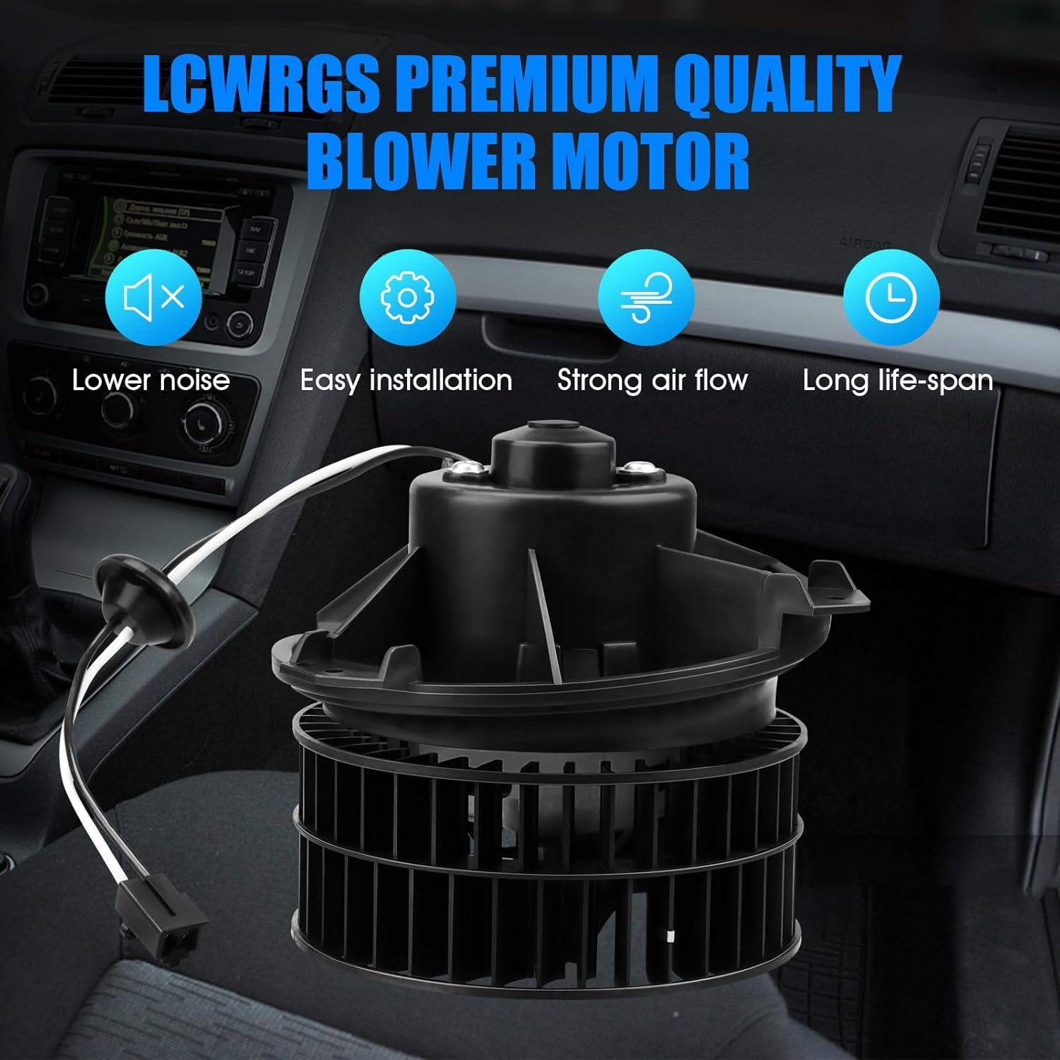 Motor de soplador de CA delantero con ventilador para Dodge Caravan Grand Caravan Chrysler Town and Country Voyager Pacifica 2001 2002 2003 2004