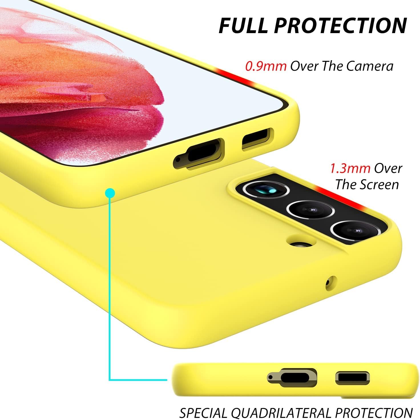 Zuslab Funda de teléfono compatible con Samsung Galaxy S21 FE 5G 2022, suave y delgada, silicona líquida, a prueba de golpes, antiarañazos, cubierta