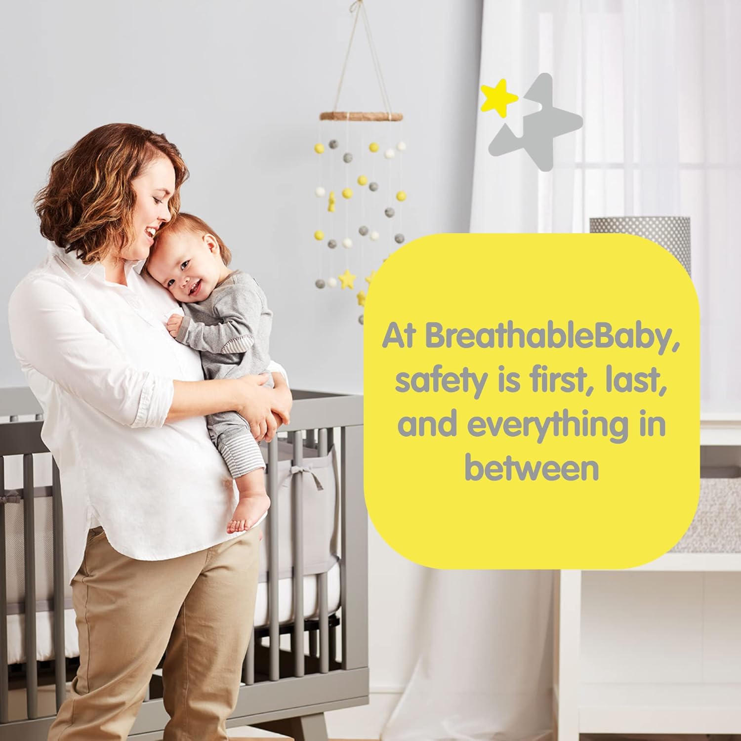 BreathableBaby Forro de malla transpirable para cunas de tamaño completo, malla de lujo de 0.157 in, eslabones blancos (tamaño 4FS cubre 3 o 4 lados)