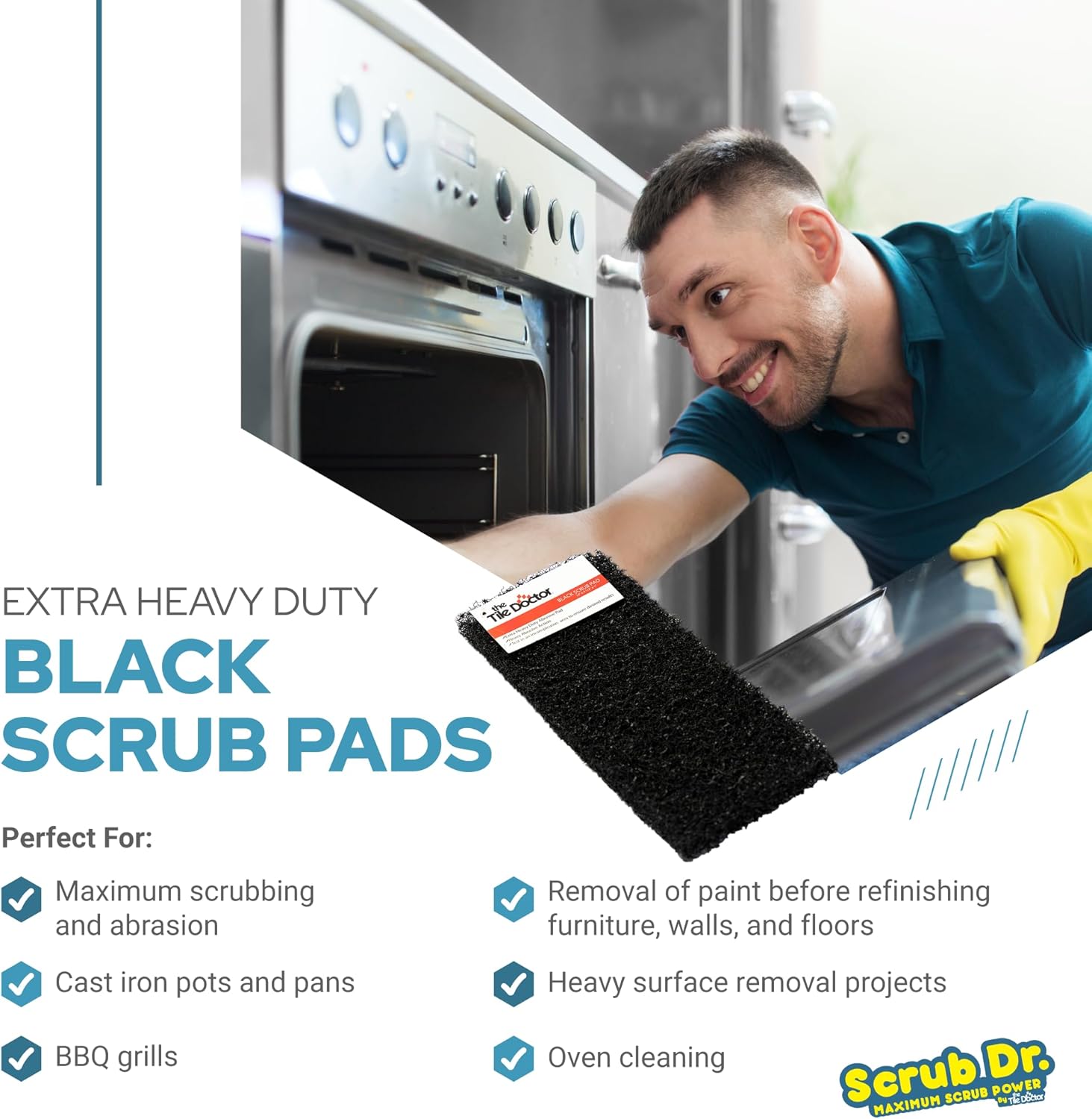 The Tile Doctor Almohadilla multiusos  Ideal para limpieza de baño, cocina y suelo  Esponja antiarañazos y limpiador de ducha  Paquete variado  (No
