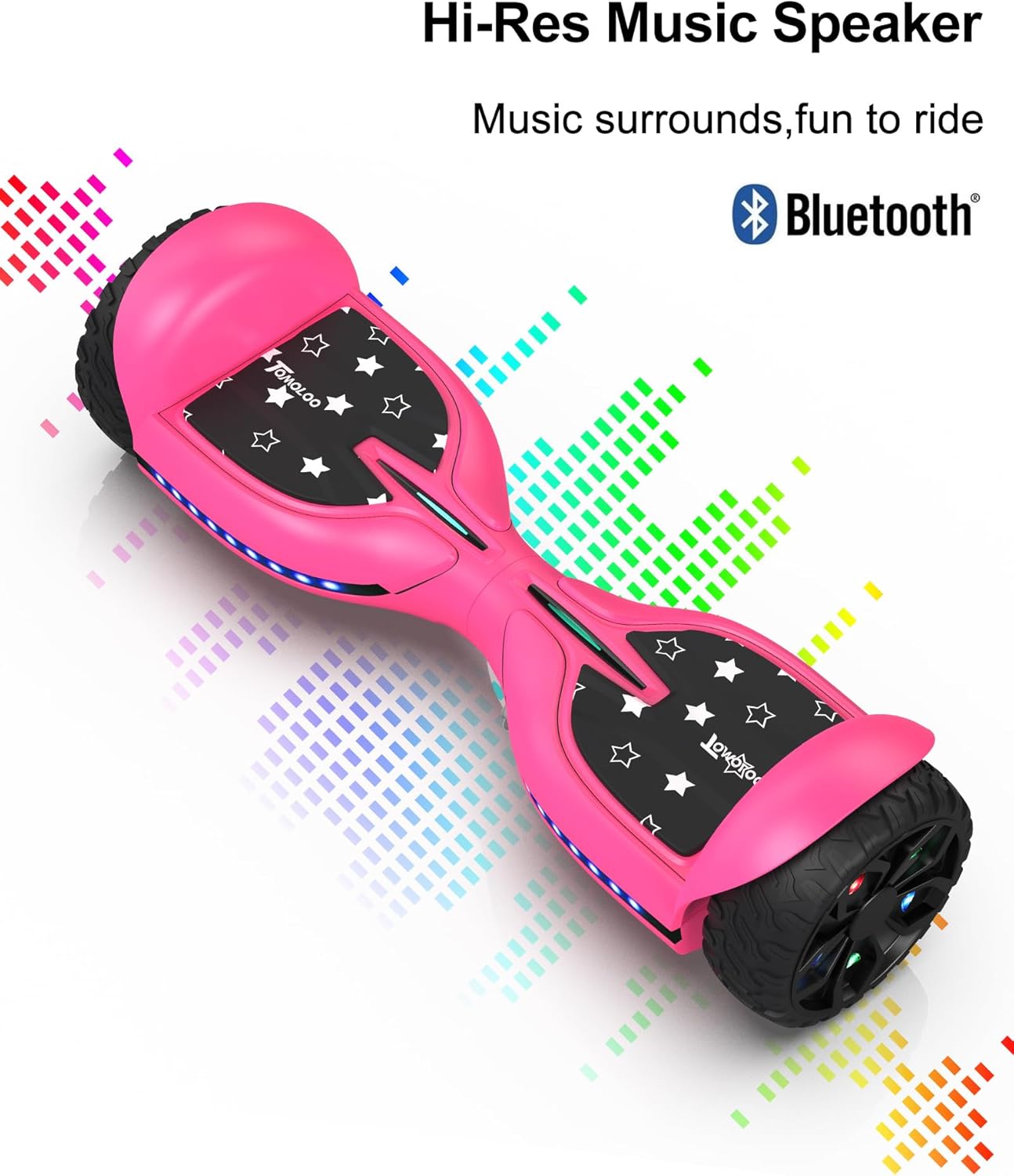TOMOLOO Upgrated Hoverboards Q3X All Terrain Hoverboard with Colorful LED Lights, Self Balancing Scooter Off Road Hoverboards for Kids ages 6-12 and