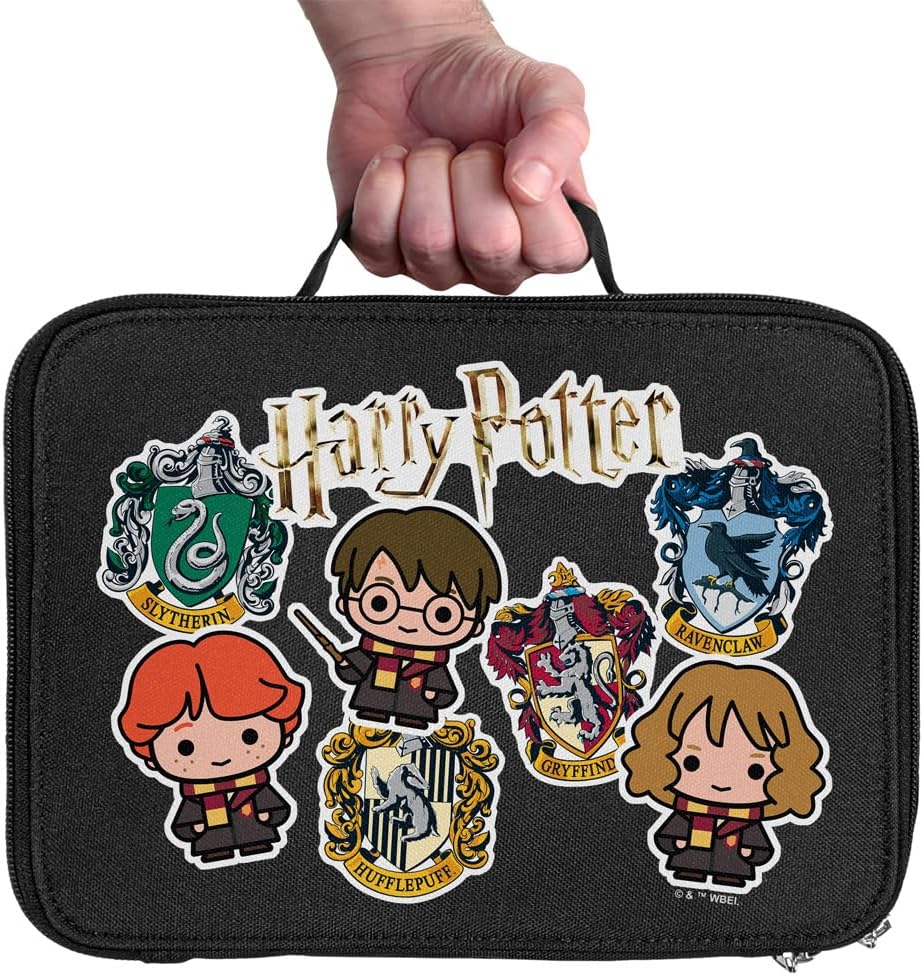LOGOVISION Harry Potter – Fiambrera con calcomanías mágicas aisladas y laterales suaves, bolsa de almuerzo reutilizable para el trabajo de oficina
