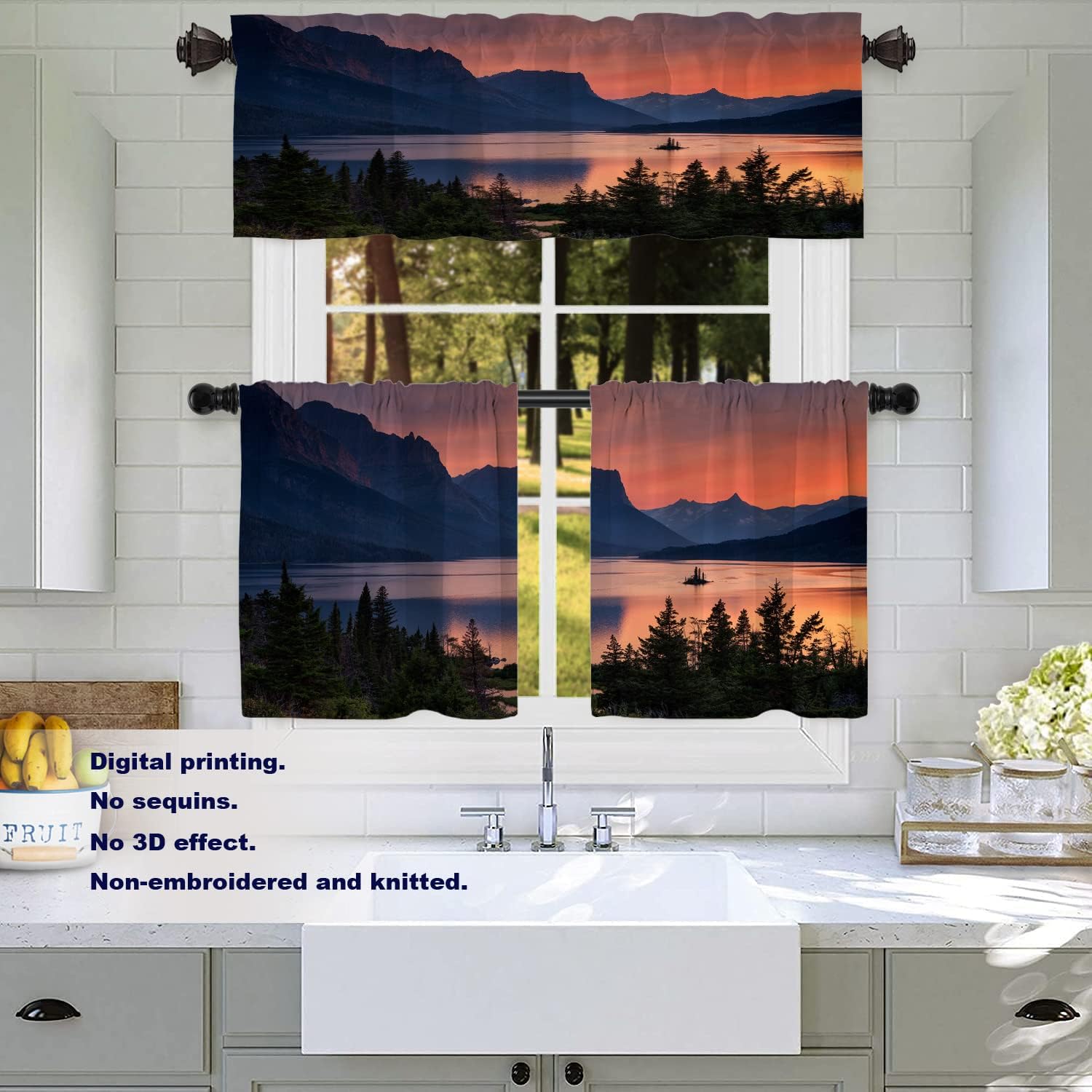 Batmerry Cortinas opacas de poliéster multicapa para sala de estarbaño, 2 unidades de 26 x 24 pulgadas