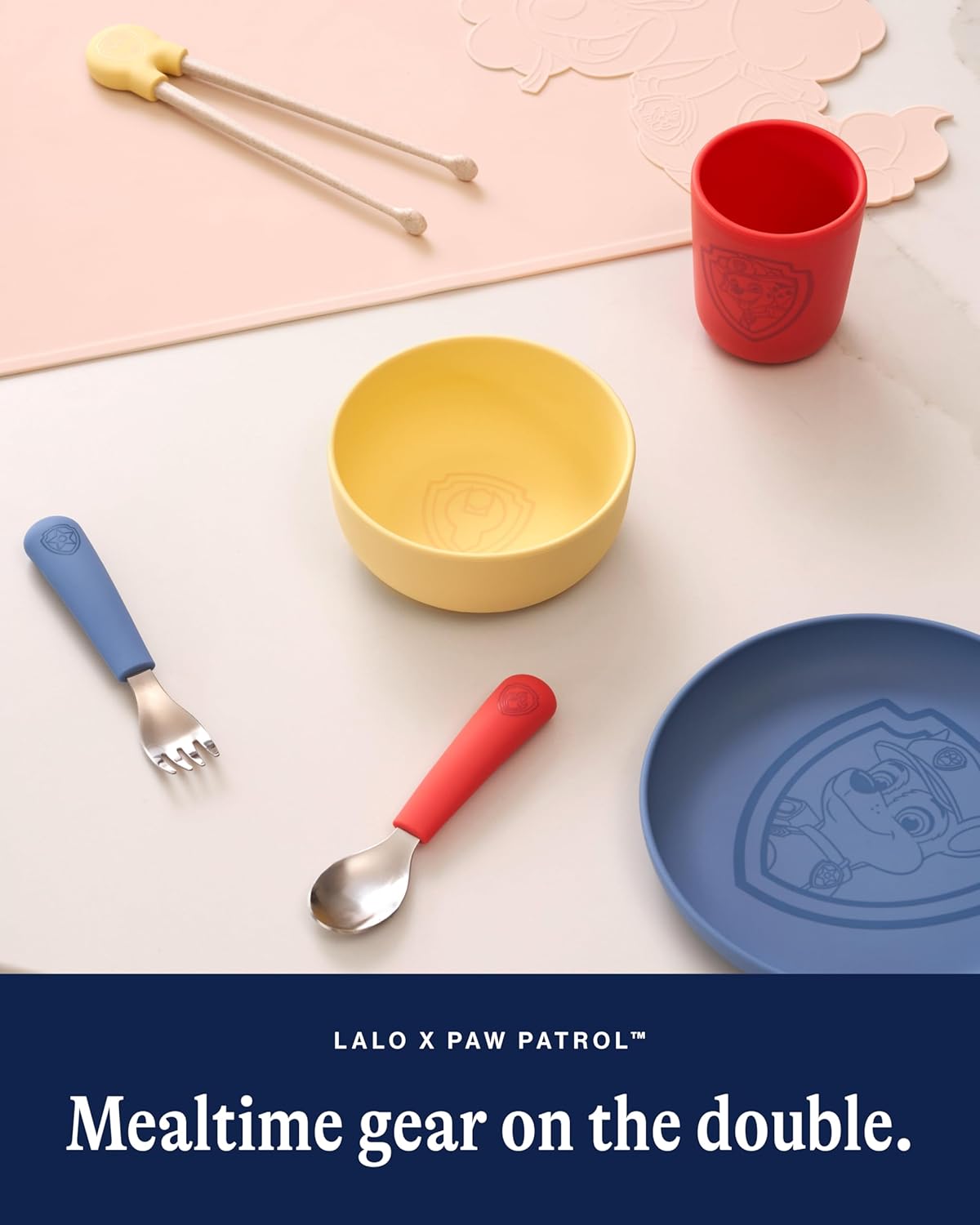 Lalo PAW Patrol – Mantel individual de silicona para niños pequeños y bebés, mantel individual antideslizante para restaurantes y mesas de comedor,