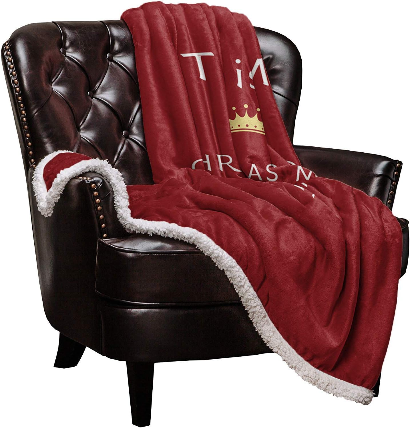 Manta de forro polar Sherpa de Navidad para niños y adultos, manta roja súper suave y lujosa de felpa mullida para otoño e invierno, manta térmica