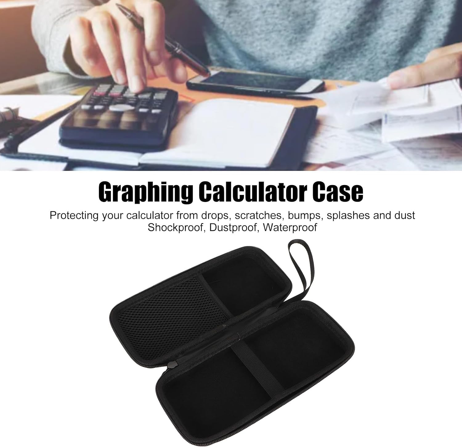 Estuche rígido para calculadora gráfica Texas Instruments TI-84 Plus CE, estuche de viaje duro antiestático, caja de transporte de nailon EVA duro