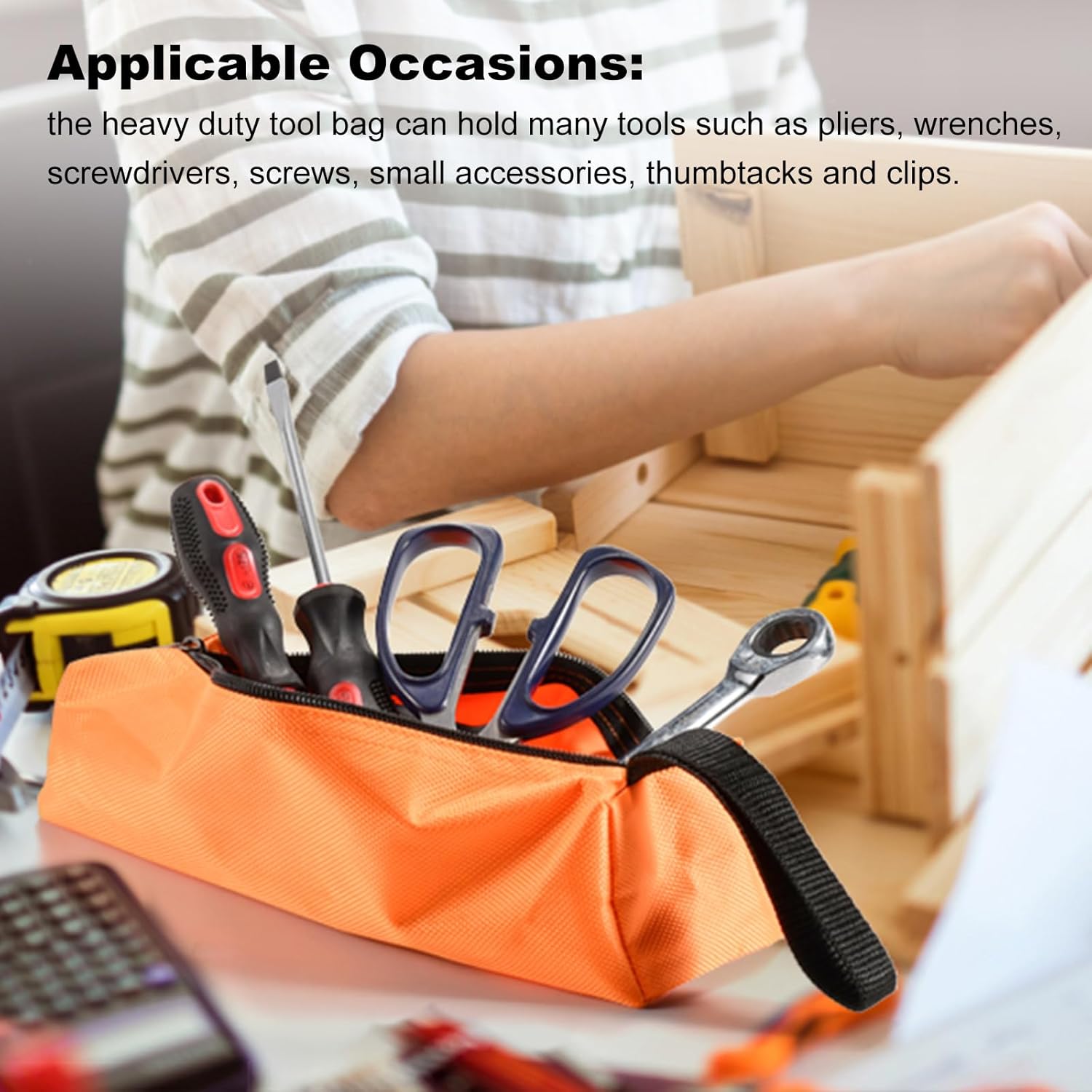 Pequeñas bolsas de herramientas de lona impermeables  Organizador compacto de herramientas con cremallera para entusiastas del bricolaje, manitas,