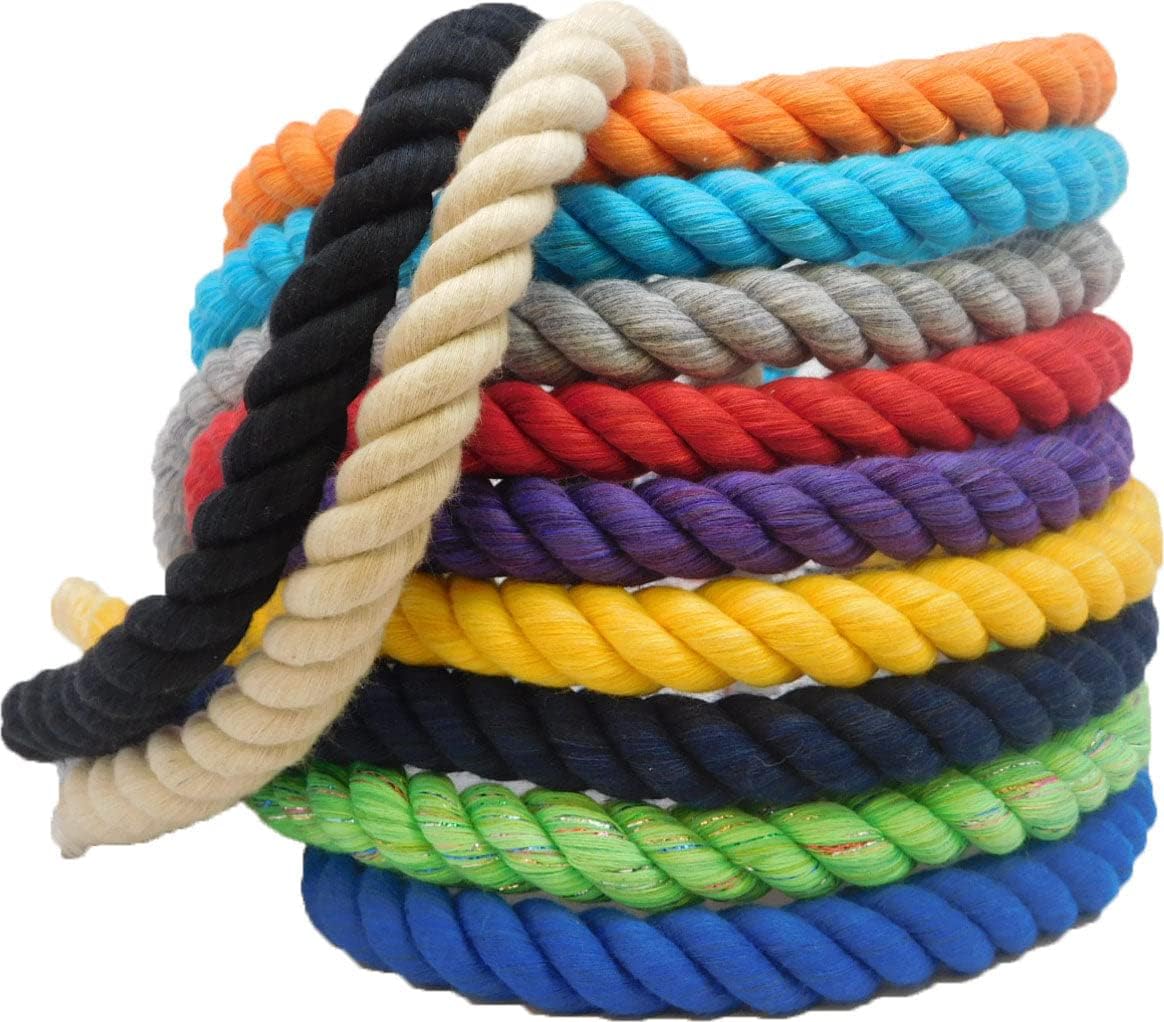 Ravenox – Cuerda de algodón trenzado natural, fabricada en los Estados Unidos, fuerte cordón múltiple para deportes, decoración, juguetes de