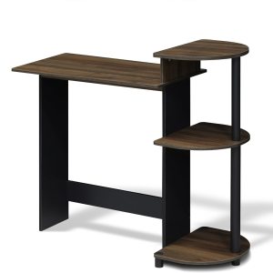 Furinno – Escritorio compacto para computadora con estantes, Tablero de partículas, Columbia NogalNegro Furinno – Escritorio compacto para computadora con estantes, Tablero de partículas, Columbia NogalNegro