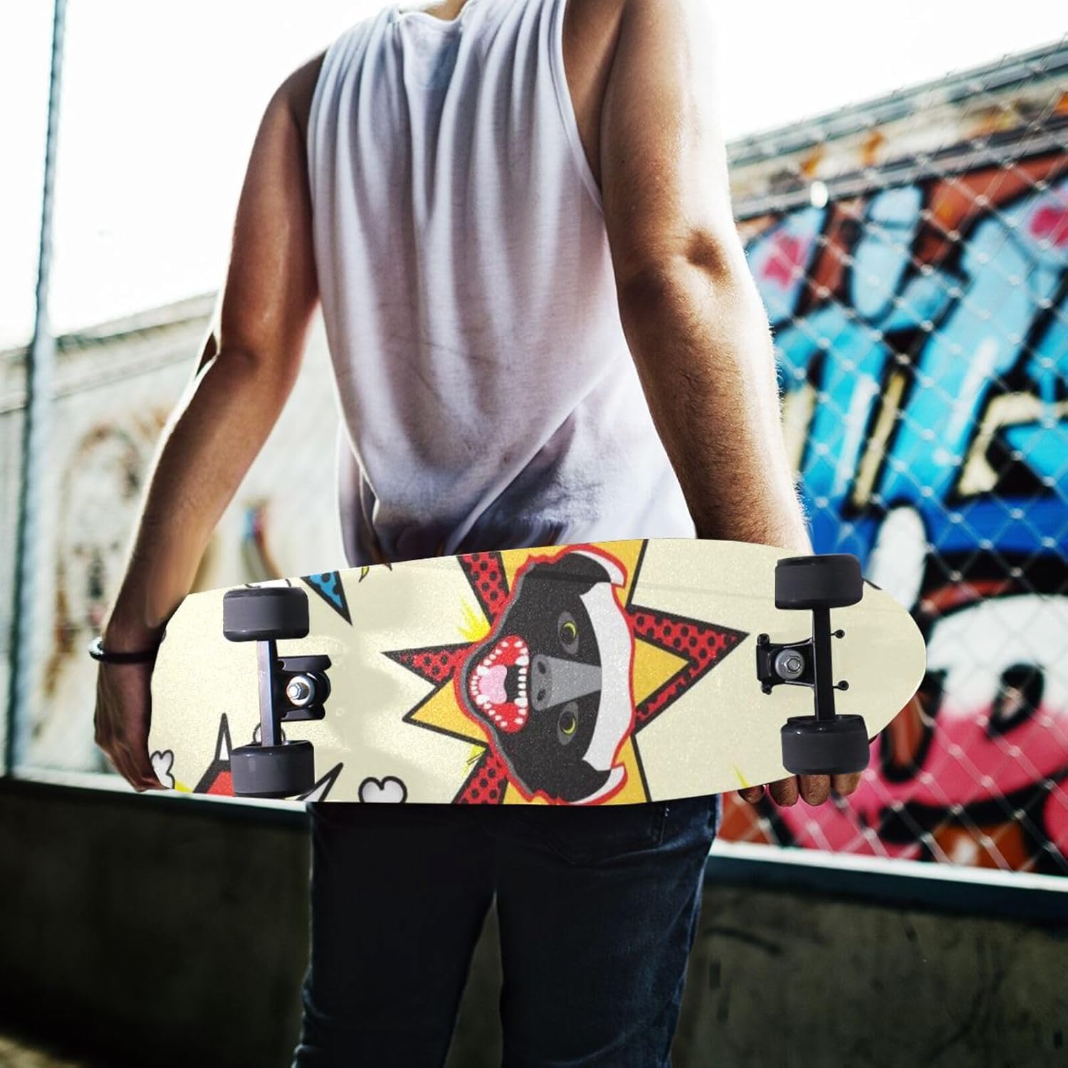 Boom – Cinta de agarre impermeable para patineta, antideslizante, 33.1 x 9.1 pulgadas, papel de lija
