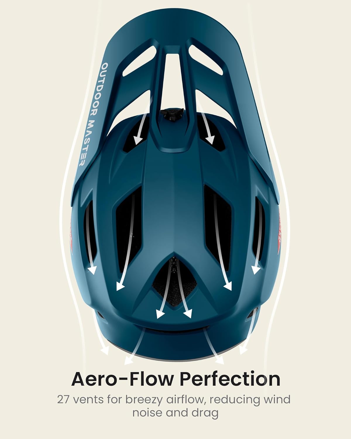 OutdoorMaster Casco de bicicleta de montaña de cara completa para hombres y mujeres, dos almohadillas extraíbles para bicicleta de montaña, casco de