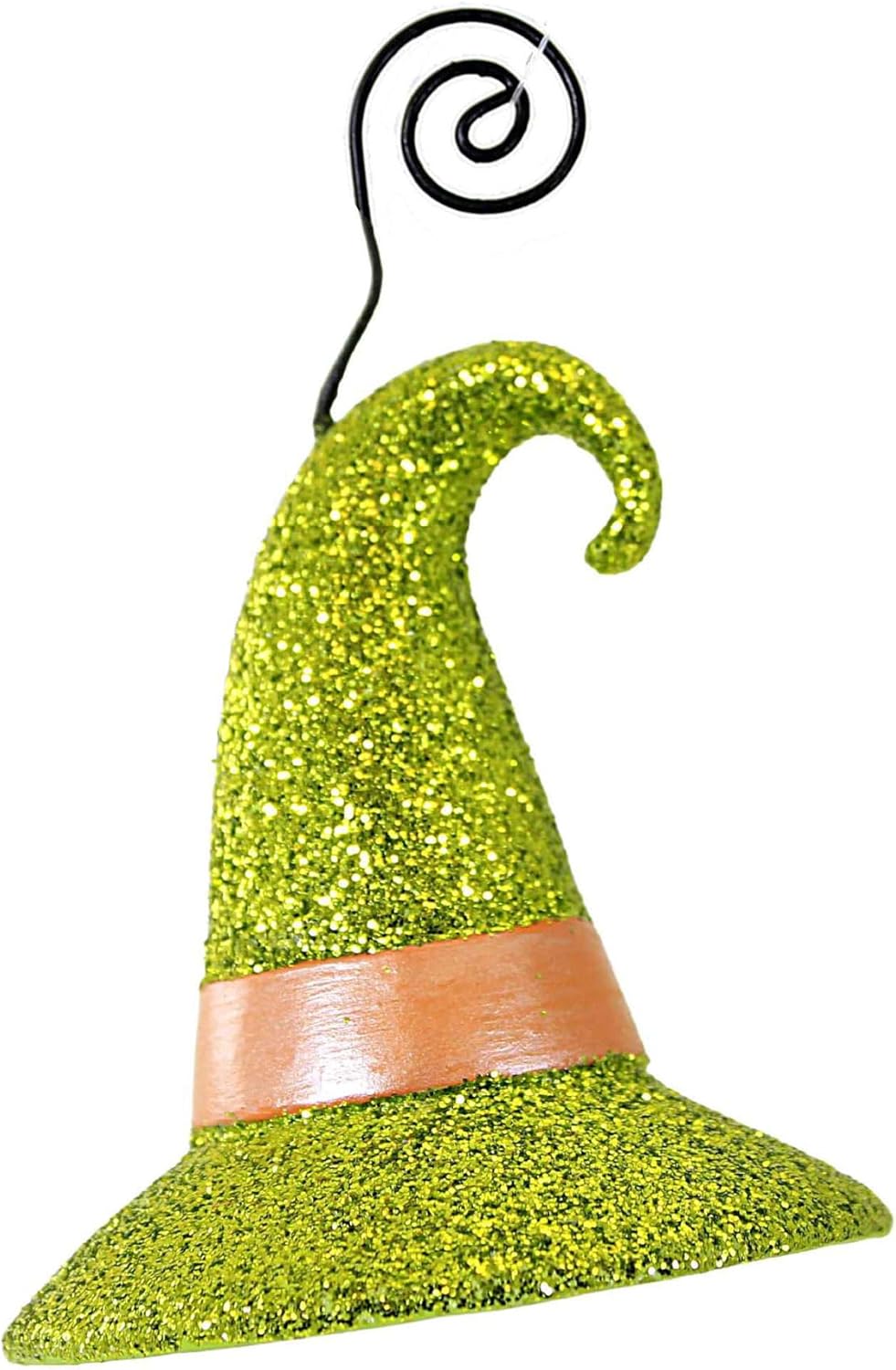 Bethany Lowe Sombrero De Bruja Verde Glitter Polyresin Halloween Lugar Tarjetero – Un Adorno 4.5 Pulgadas – Tf2235 – Verde