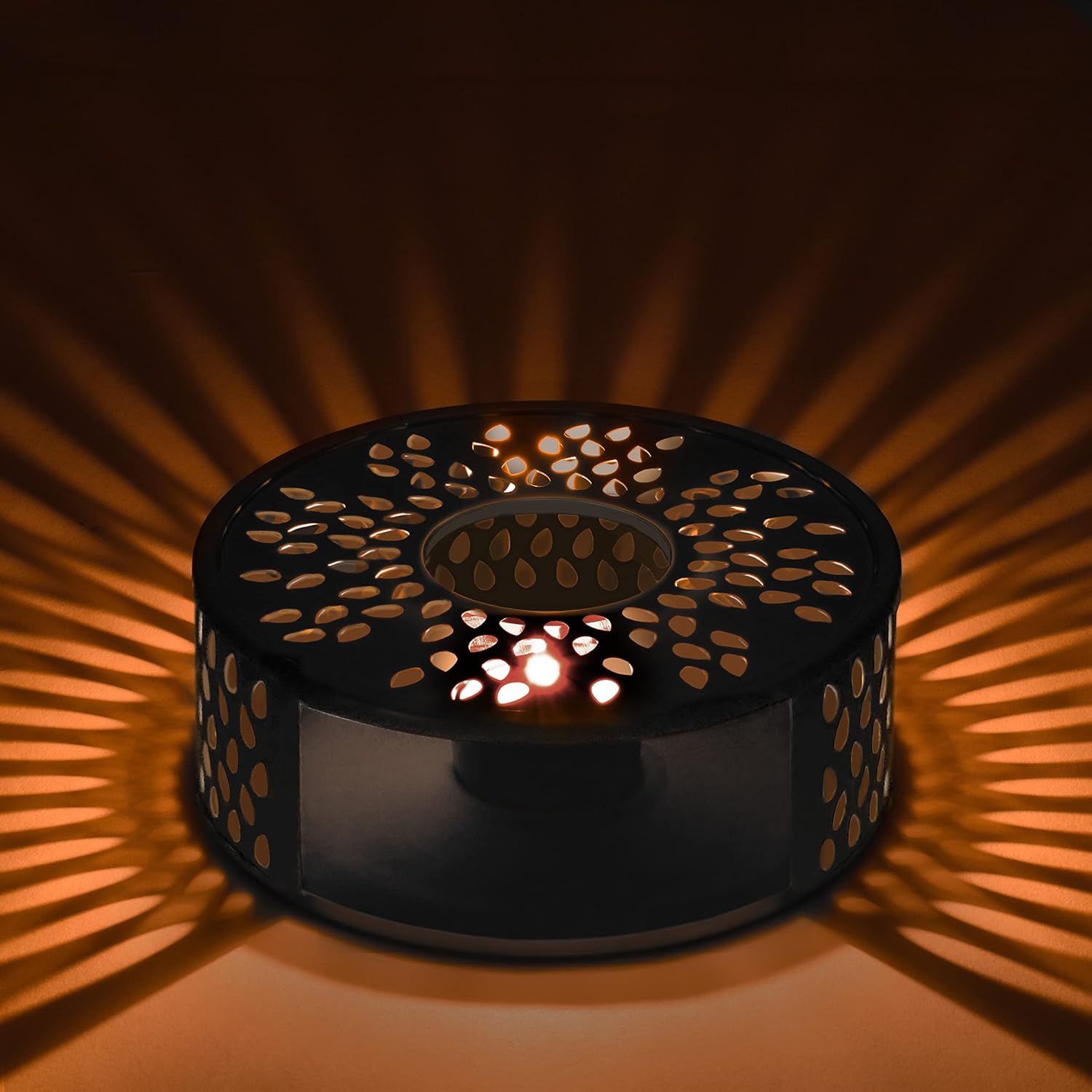 Creano Black Stainless Steel Tea Warmer with Tea Light Holder – Tea Cosy – Stable Not Rattling – Rechaud Suitable for All Teapots