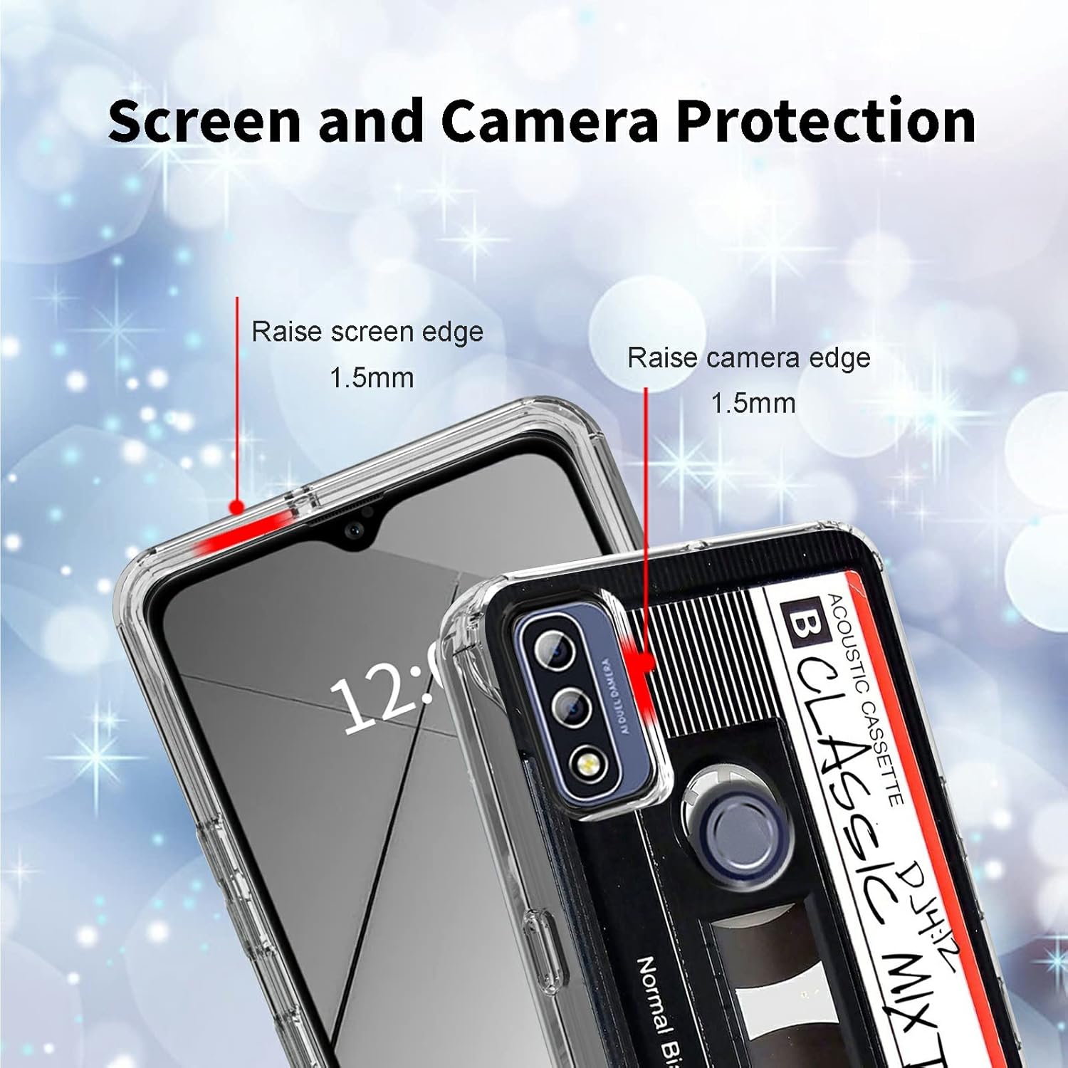 Funda para Moto G Pure 2021, para Moto G Power 2022, funda transparente para mujeres y hombres, funda híbrida de doble capa de TPU suave TPU duro a