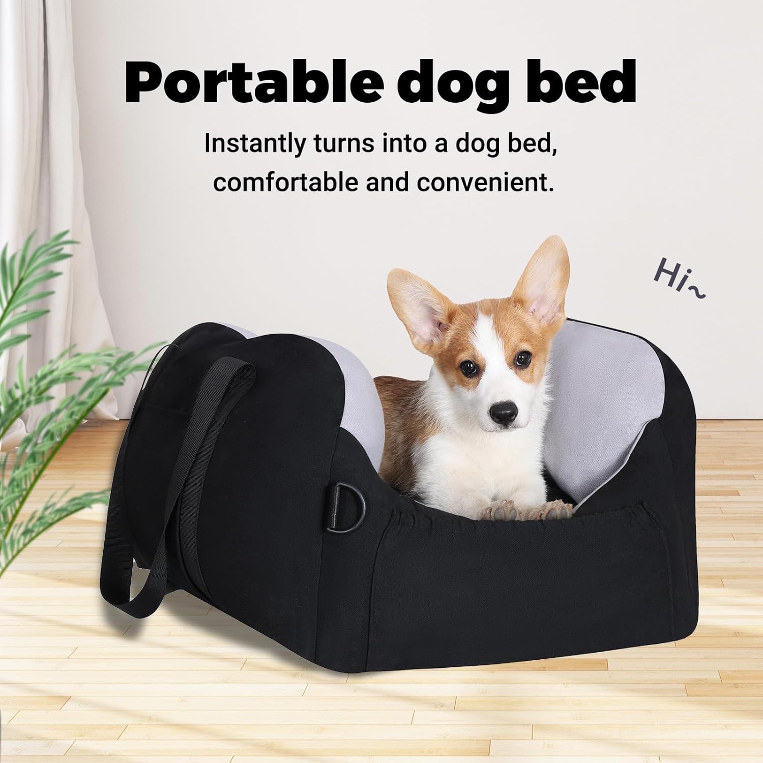 Cathpetic Asiento de coche para perro, asiento impermeable para perro, asiento elevador para perro con bolsillos de almacenamiento, correa de