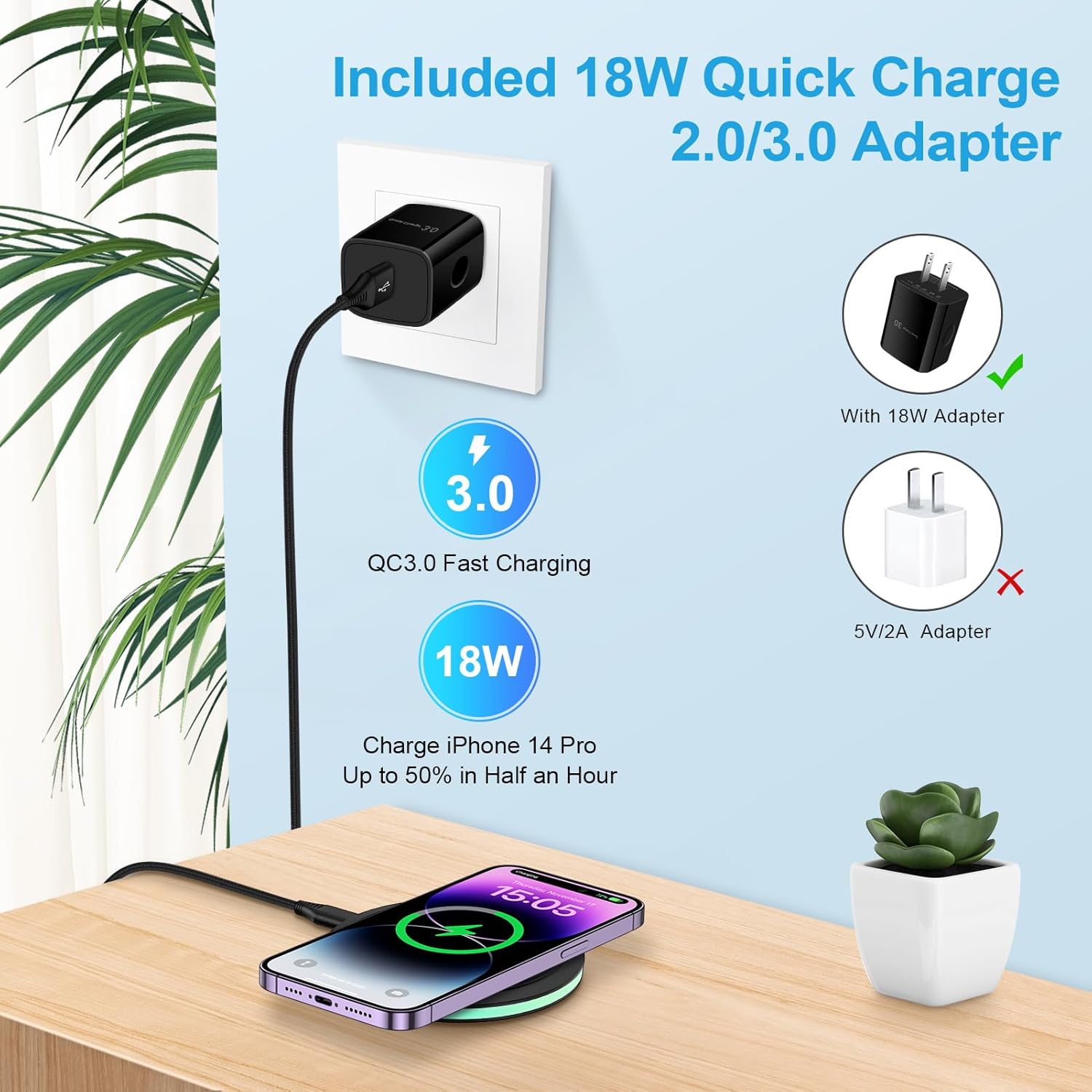 Cargador inalámbrico Samsung con almohadilla de carga rápida para Samsung Galaxy S24 S23 FE Ultra S22 S21 S20 Z Fold5,15W estación de carga