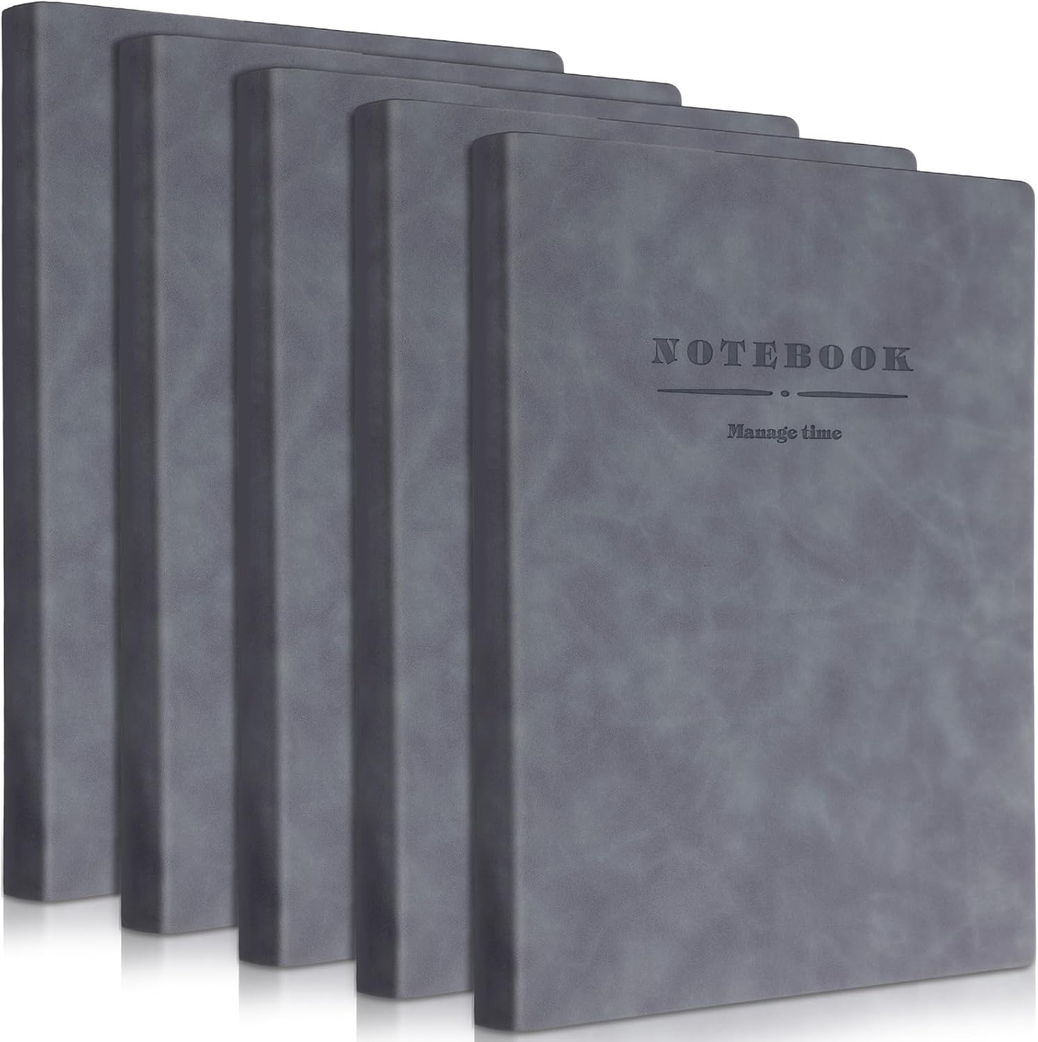 SATINIOR Paquete de 5 cuadernos A4 grandes de 360 páginas de tapa dura de cuero de tapa dura, cuaderno con forro de papel grueso para oficina,