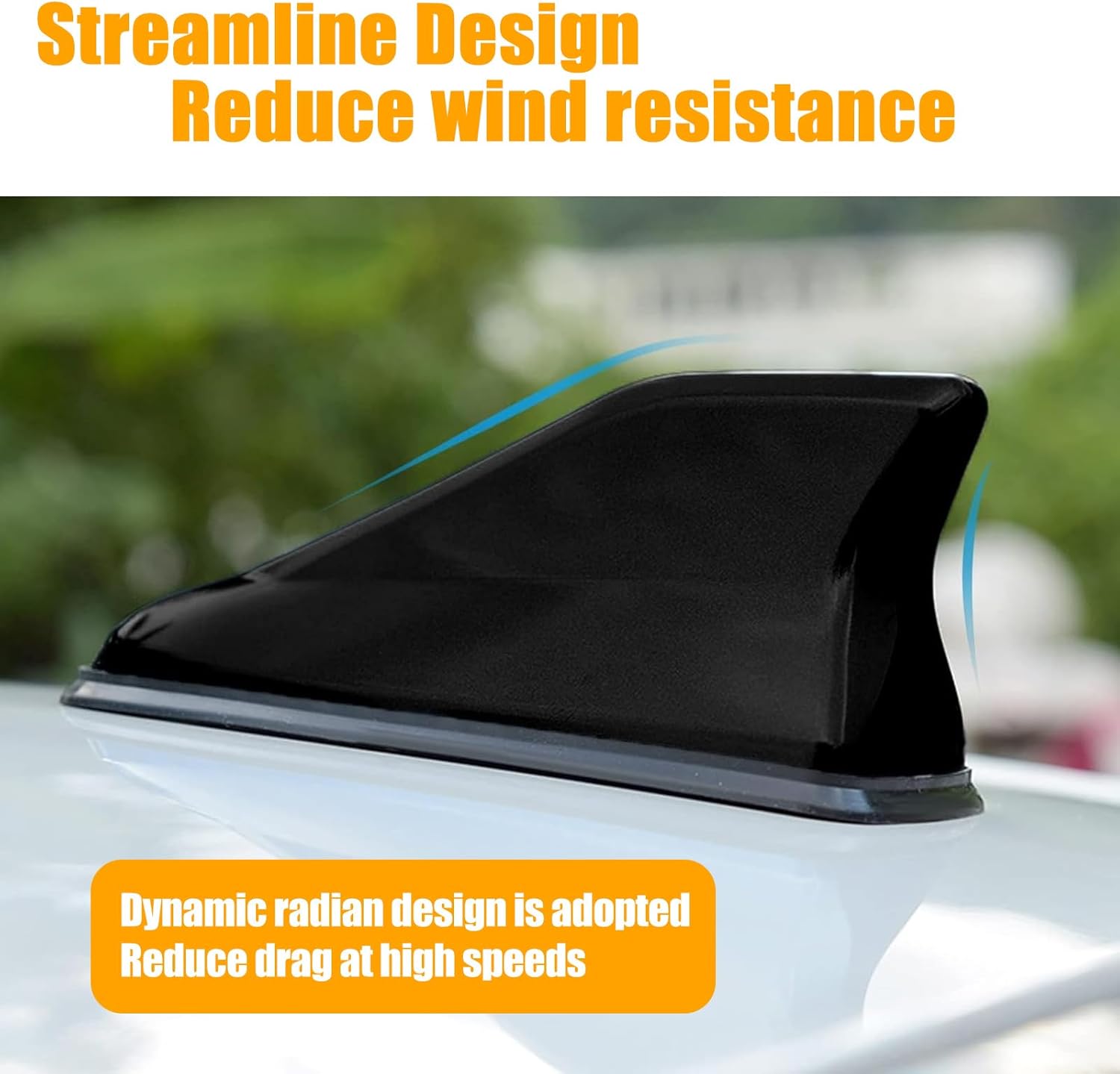 1 antena de aleta de tiburón para automóvil, receptor de señal de automóvil ABS, antena de radio para techo superior del automóvil, cubierta de base
