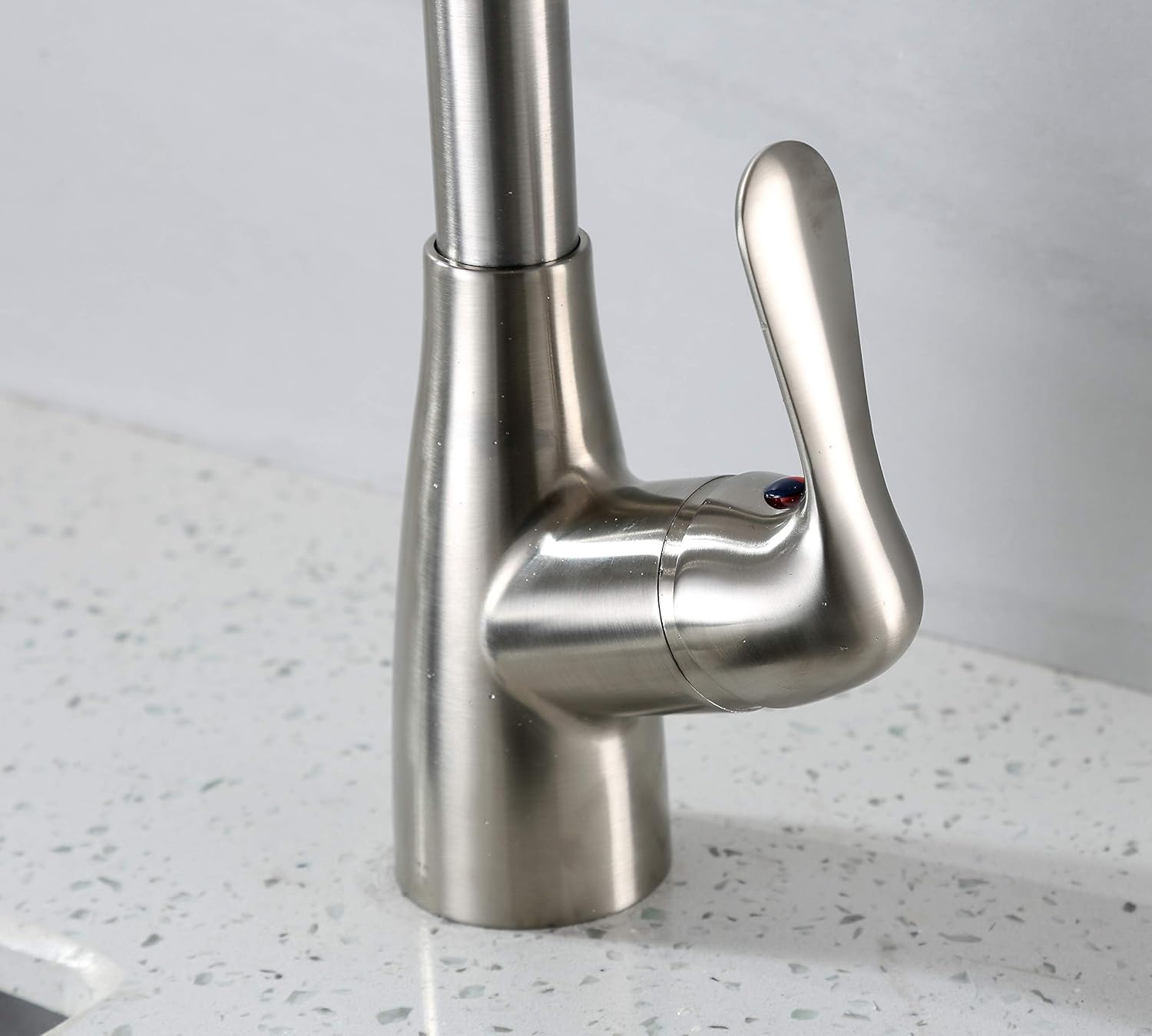 Llave de fregadero la cocina de una sola asa desplegable, F-058-SS