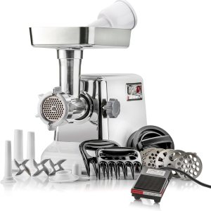 STX International Turboforce Serie 3000 6 en 1 – Picadora eléctrica de carne #12 de gran tamaño con pedal de pie, relleno de salchichas, máquina de STX International Turboforce Serie 3000 6 en 1 – Picadora eléctrica de carne #12 de gran tamaño con pedal de pie, relleno de salchichas, máquina de