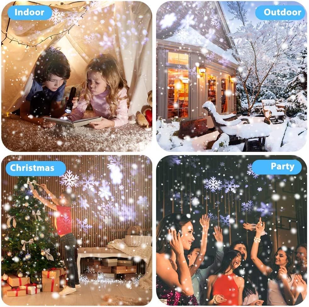 Proyector de luces de copo de nieve, proyector de luz de nieve con forma de búho de Navidad para exteriores, proyección dinámica de lámpara de