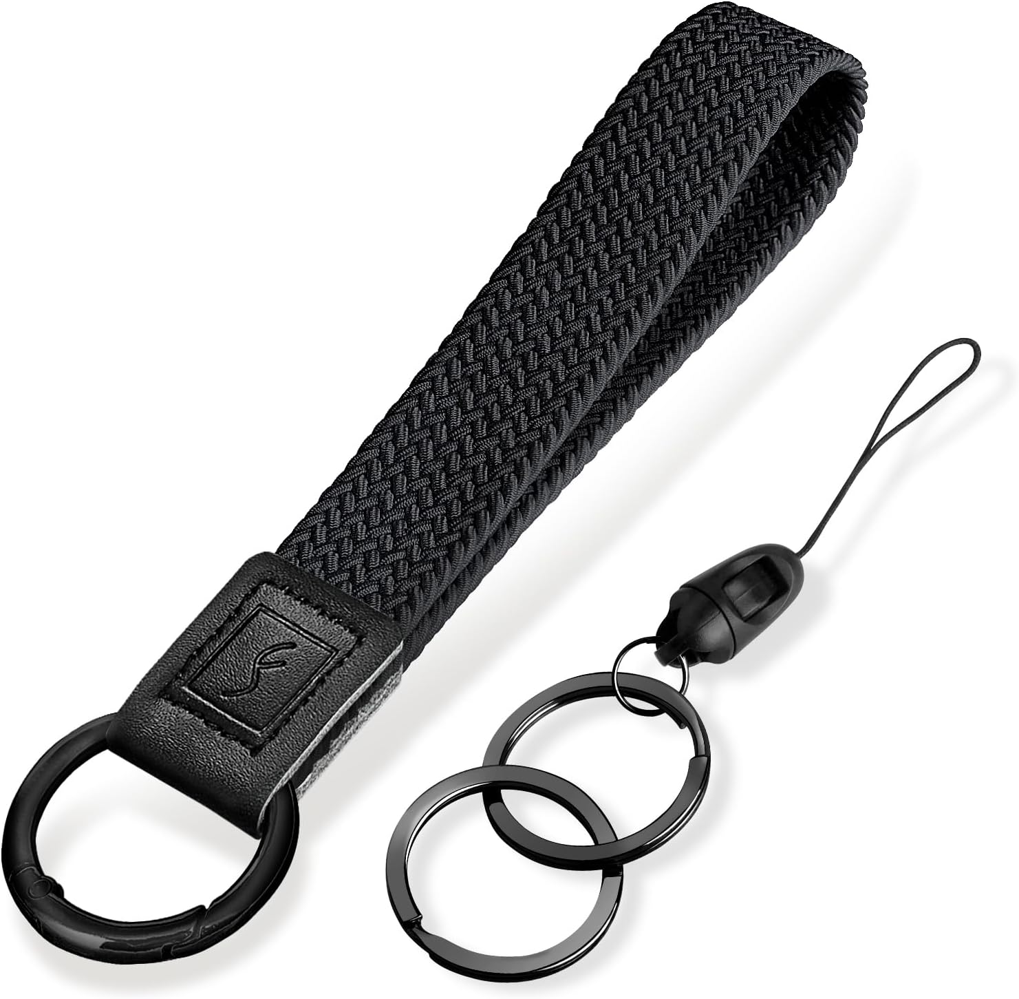 Llavero elástico, bonito llavero de pulsera, cordón de muñeca tejido mejorado para llaves, llaveros para mujeres y hombres, llaves de automóvil,