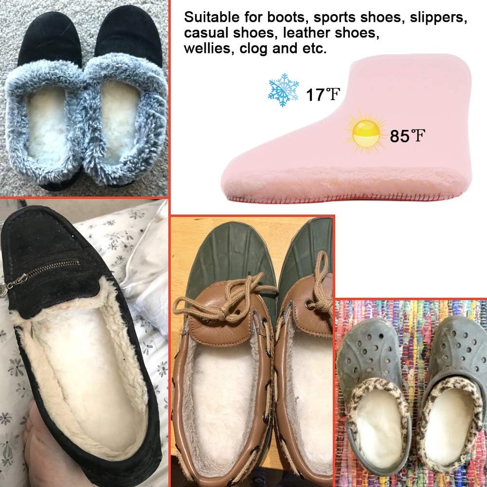 Ailaka Plantillas de piel de oveja para mujer, plantillas de lana gruesa y cálida, repuesto de forro polar esponjoso para zapatos, botas y pantuflas