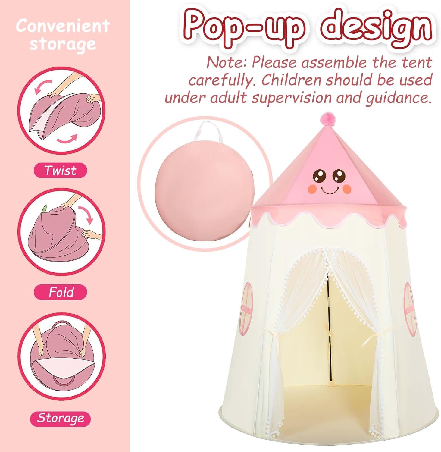 Tiendas de campaña para niños con pancartas, casa de juegos grande de hadas para niños, castillo de princesa, juguetes de regalo para niñas y niños