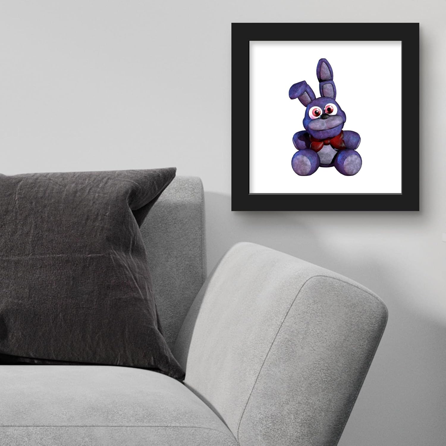 Trends International Gallery Pops Five Nights at Freddy’s – Póster de pared de Bonnie Plushie, 12 x 12 pulgadas, versión enmarcada en negro