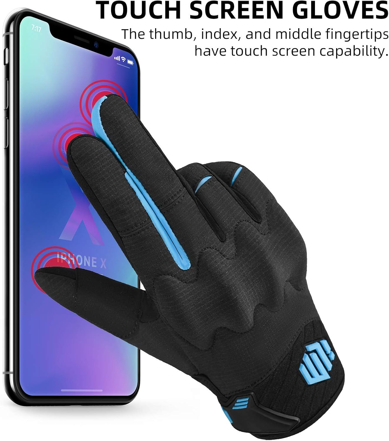 ILM Guantes de motocicleta para adultos, motocross, cuatrimoto, MTB, bicicleta de montaña, guantes con pantalla táctil para bicicleta, ciclismo,