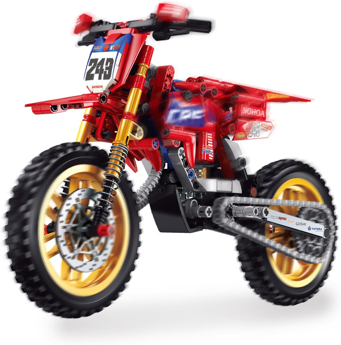QISHOUTING Juguete de construcción de motocicleta para niños adolescentes, modelo a escala 18, bloques de construcción de moto, 559 piezas,