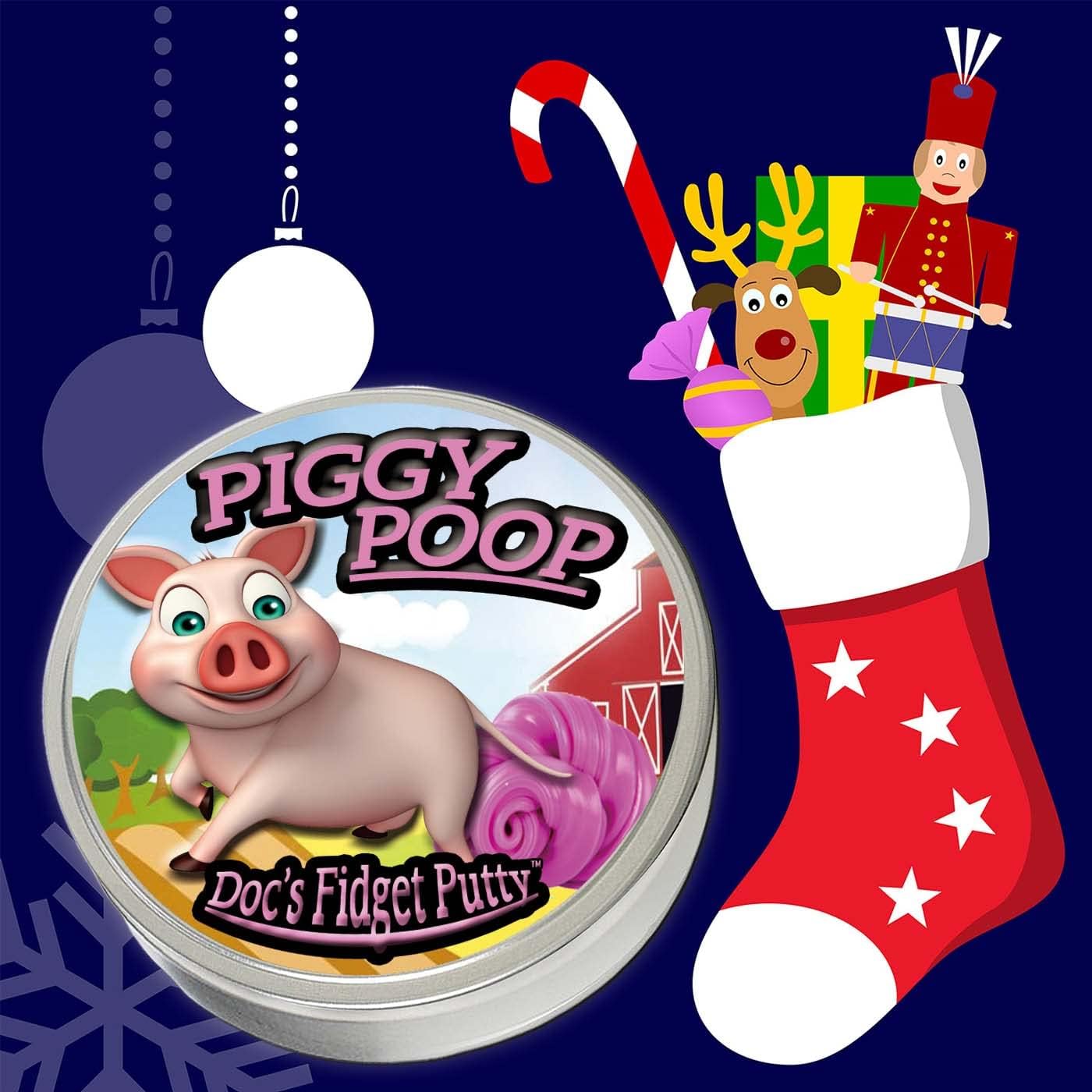 GearsOut Piggy Poop Fidget Masilla para aliviar el estrés, terapia de masa, juguete terapéutico rosa en lata de metal, divertido para oficina,