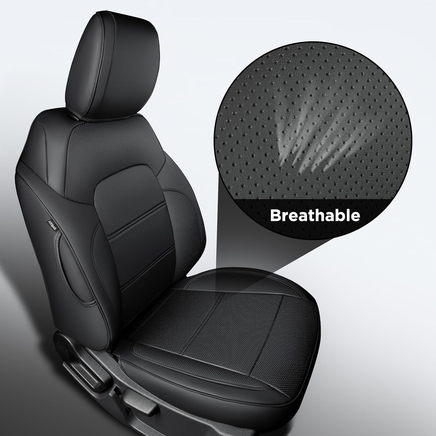 BAMACAR Fundas de asiento para Ford Bronco 2023 2022 2021 4 puertas con paneles Molle, fundas de asiento Bronco de cuero negro 2023 para fundas de