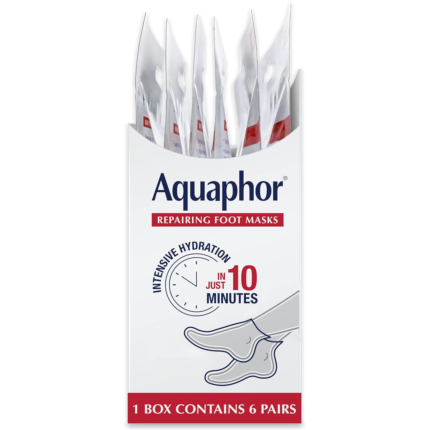 Aquaphor Mascarillas reparadoras para pies, calcetines hidratantes para pies secos, tratamiento hidratante para el cuidado de los pies con aceite de