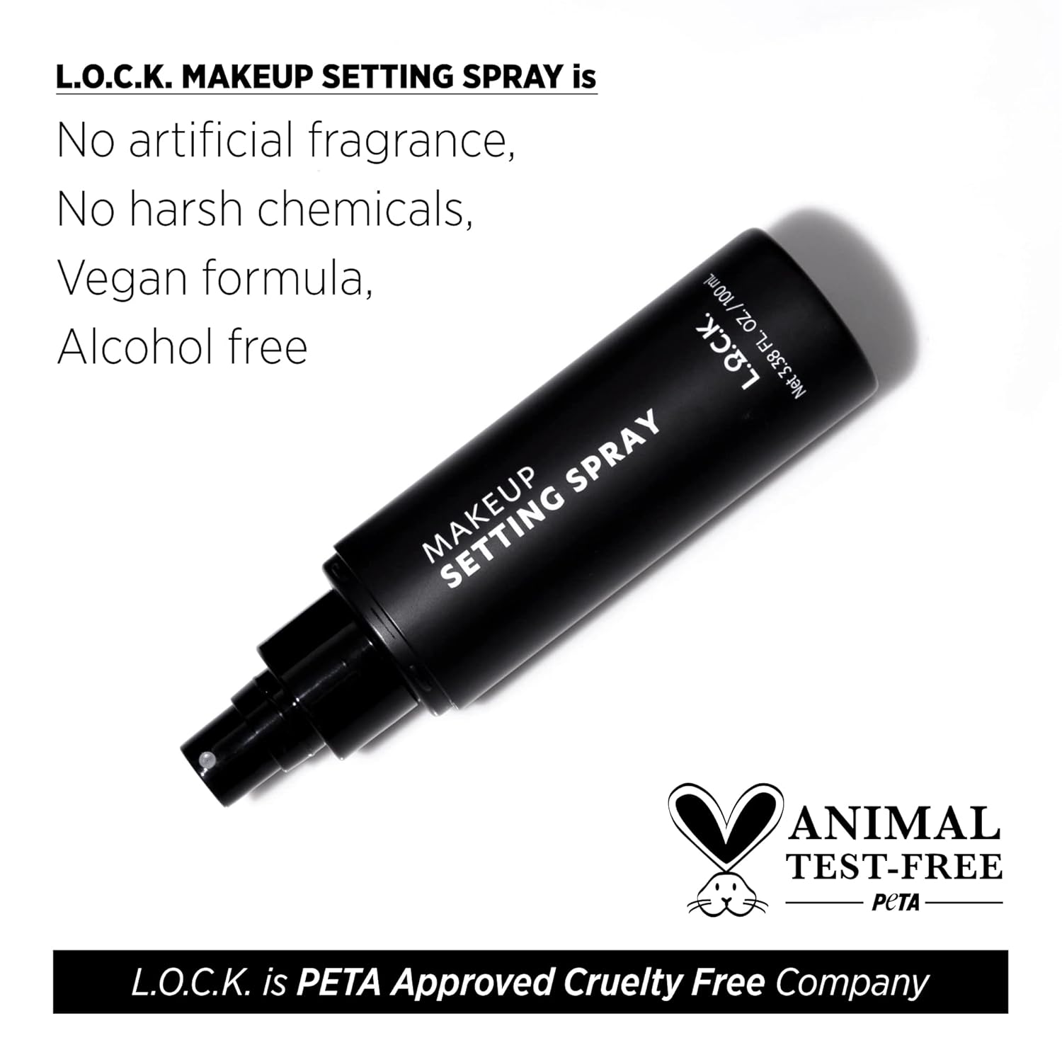 L.O.C.K. Spray fijador de maquillaje – Sellador de fijación de maquillaje Spray Spray de acabado ligero Spray de acabado natural suave de larga