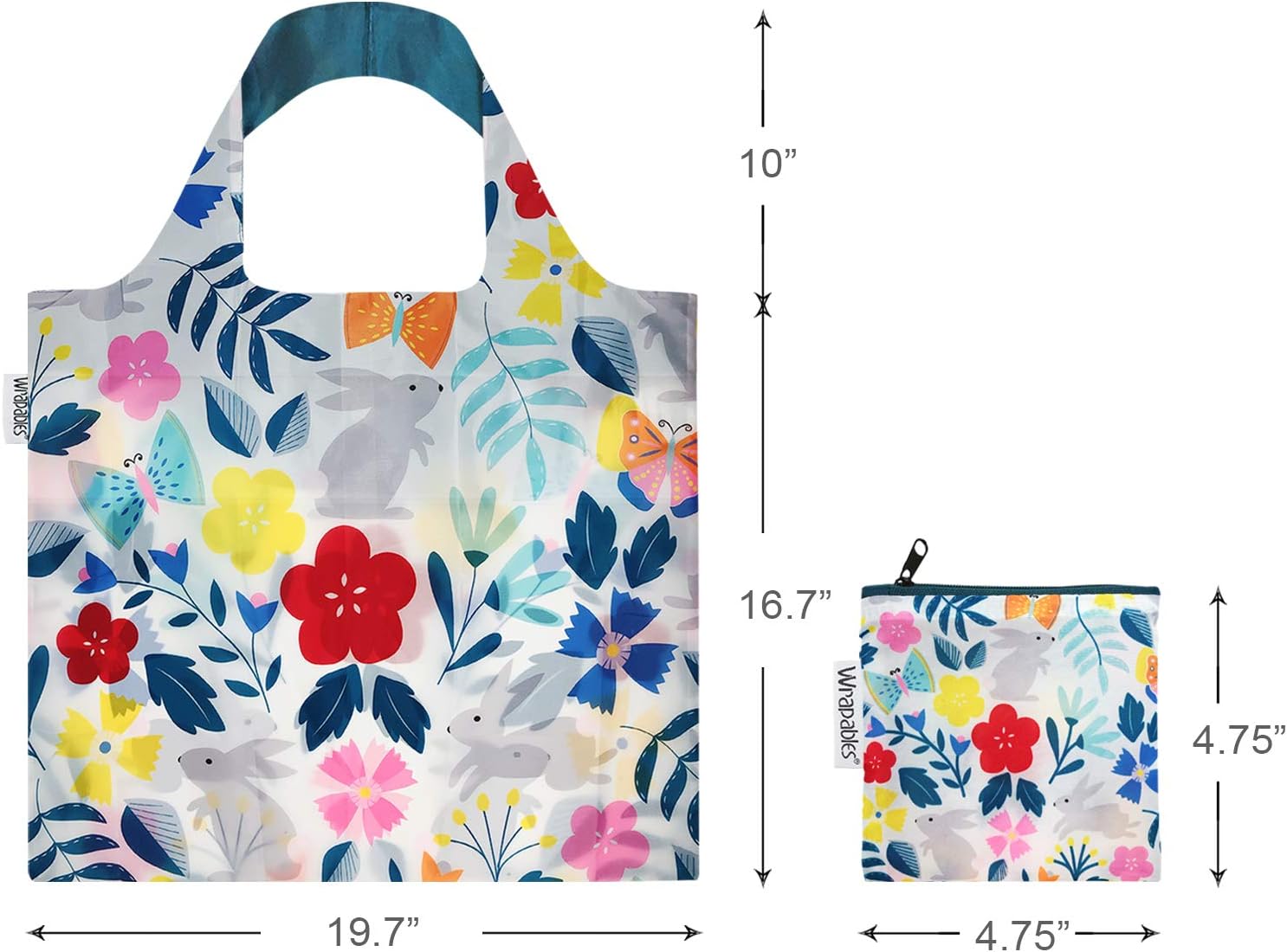 Wrapables Bolsa de asas reutilizable grande con bolsa exterior