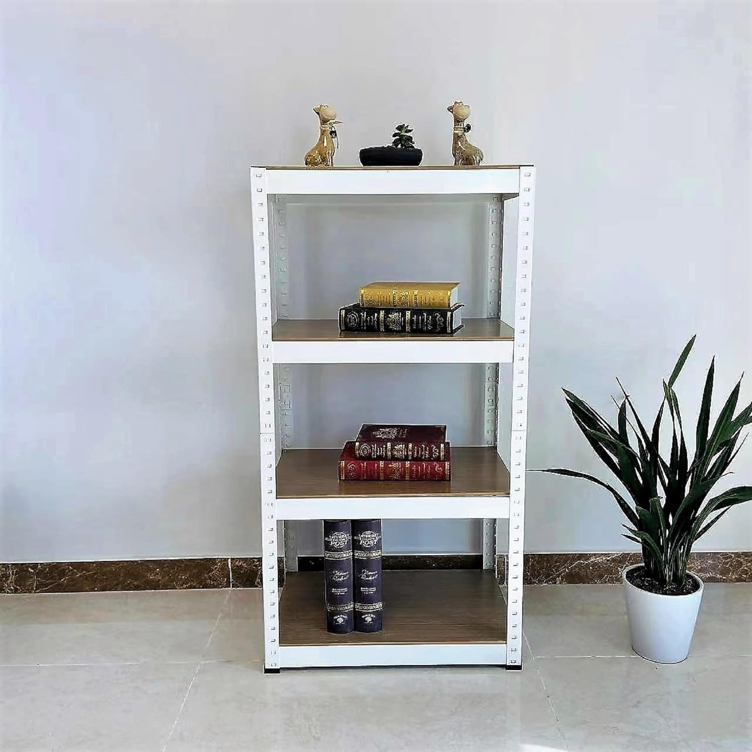 ccko Estantes de almacenamiento, estantería de almacenamiento de garaje ajustable de 4 niveles, estante de almacenamiento de metal resistente para