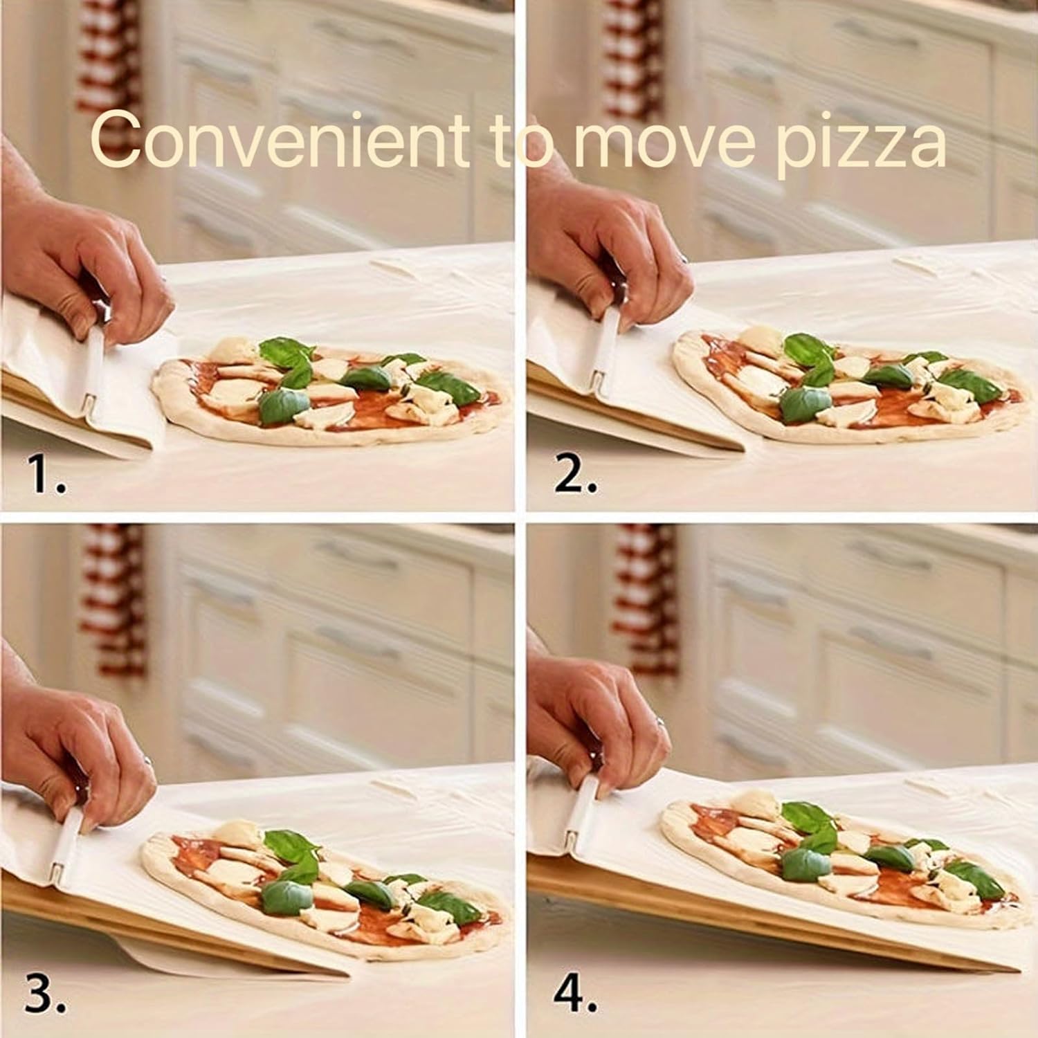 CCIJESW Pela deslizante de pizza, 20.6 x 13.7 pulgadas, herramienta deslizante de pizza con mango para transferir la corteza de pizza, accesorios de