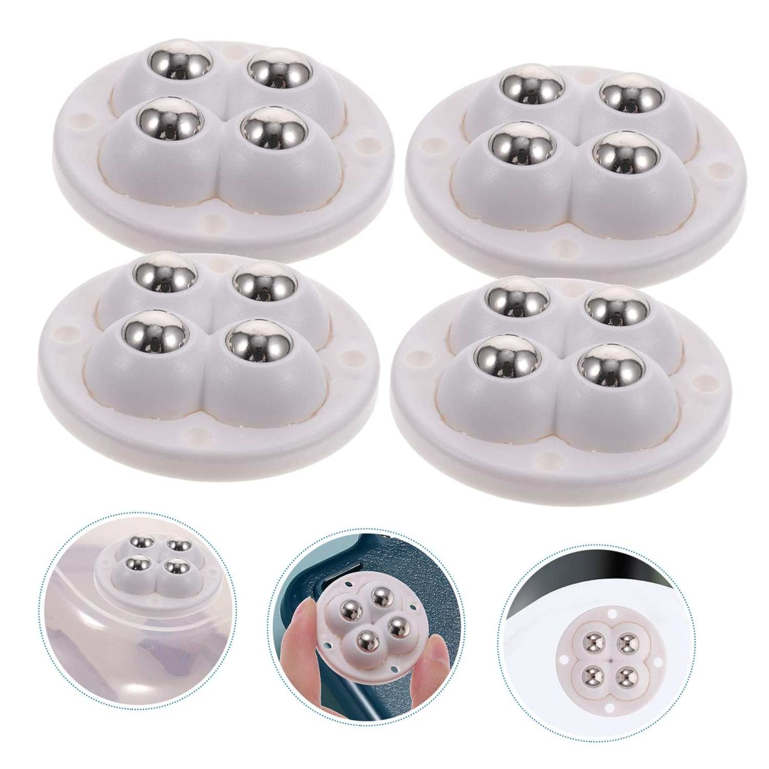 VILLCASE 4 unidades de contenedores de almacenamiento autoadhesivos para juguetes, cubo de almacenamiento de metal, mini basurero, ruedas de alta