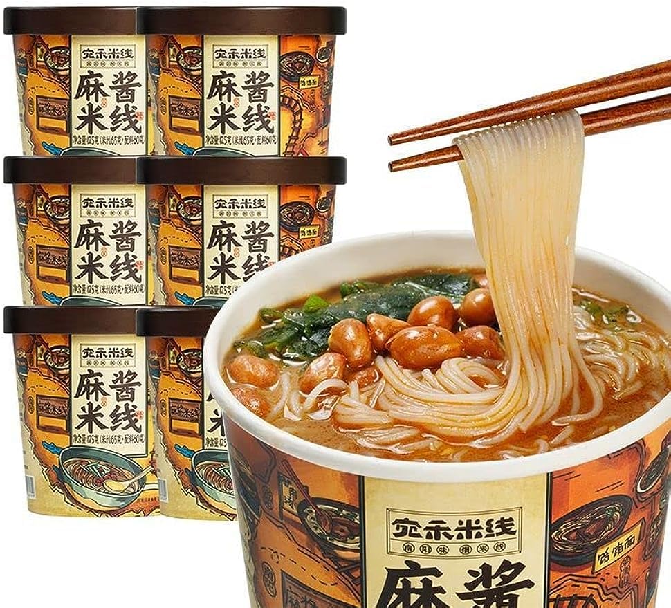 Nanyang Fideos de salsa de sésamo, fideos de henan, fideos de embalaje en barrica, sopa de fideos ramen de sabor picante y caliente, desayuno rápido