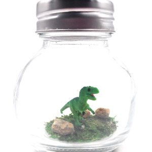 1 Inch Pet T-Rex in Glass Round Jar Green with Adoption Certificate 1 Inch Pet T-Rex in Glass Round Jar Green with Adoption Certificate